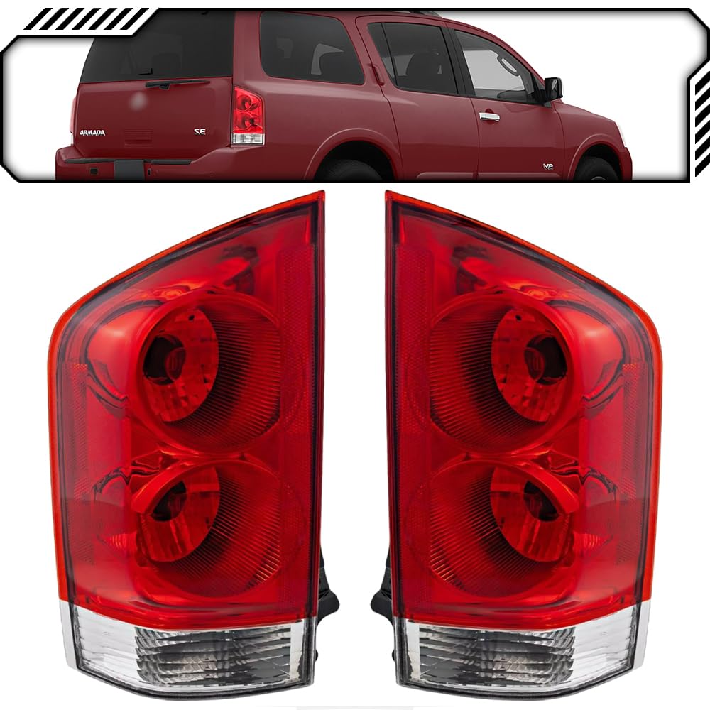 **EPIC LIGHTING Halogen Replacement Tail Lights for 2005-2015 Nissan Armada - Compatible with NI2800177, NI2801177, 26555ZC225, 26550ZC225 - Pair - Upgrade for Enhanced Visibility & Style**    *(Perfect for Night Driving, Off-Road Adventures & Custom Car Builds)*