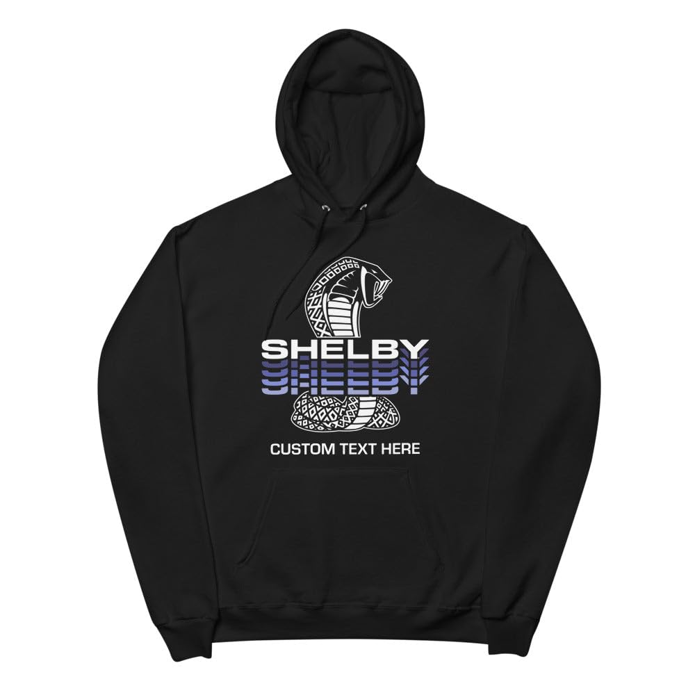 Personalized Shelby Snake Logo Fleece Hoodie - Unisex Pullover Sweatshirt | Custom Muscle Car Gift for Racing Enthusiasts | Perfect for Car Shows, Racing Events & Casual Wear