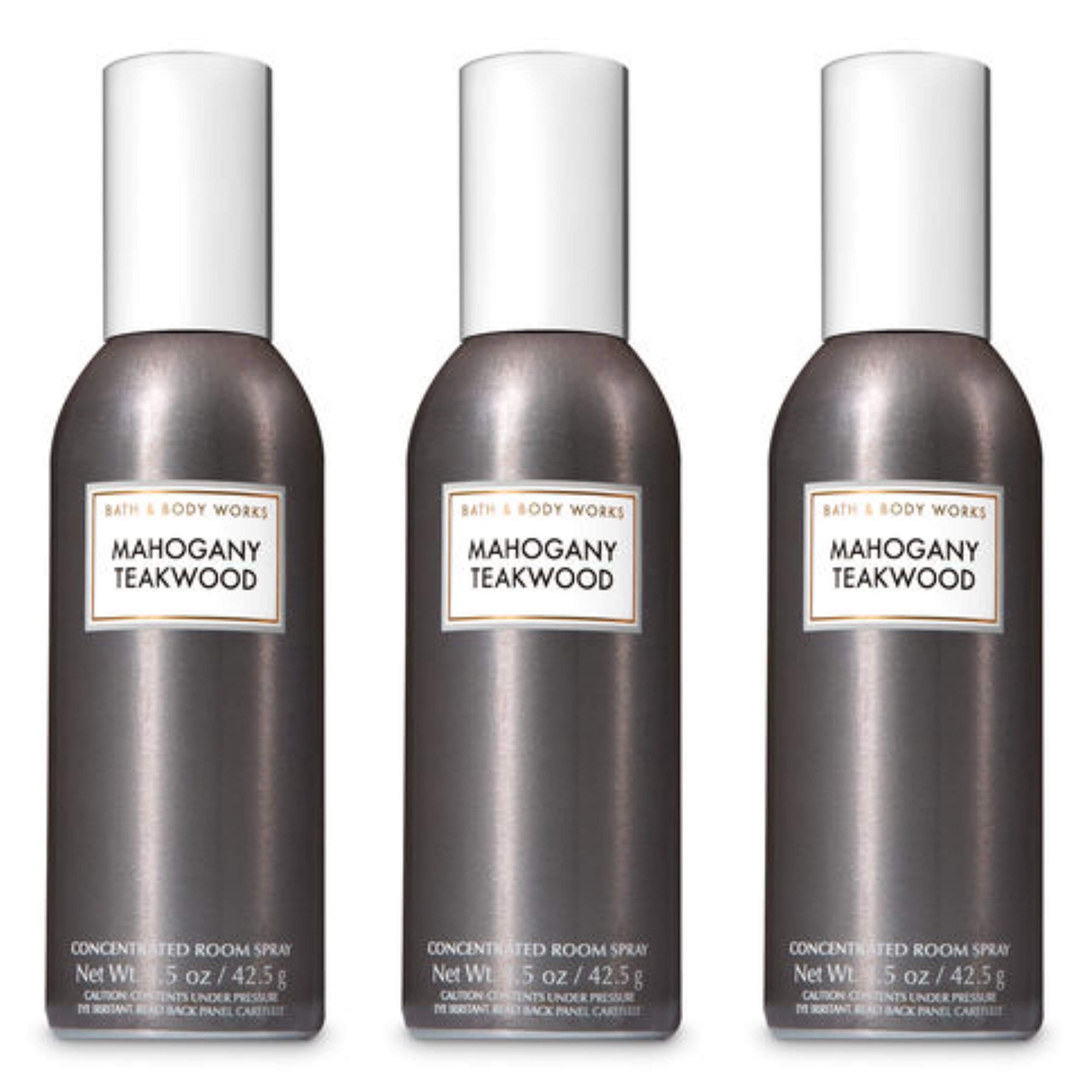 Bath & Body Works Mahogany Teakwood Room Spray 3-Pack - Aromatic Home Fragrance for Living Room, Bedroom & Bathroom - Long-Lasting Scented Air Freshener