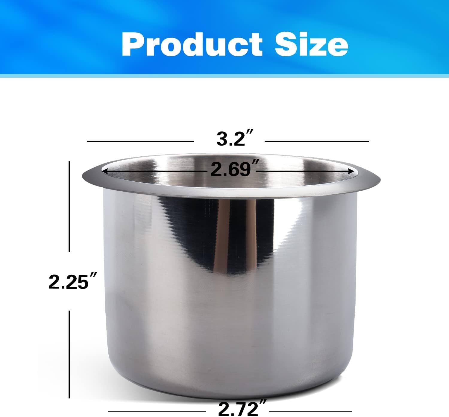Premium Stainless Steel Cup Holder - Universal Drop-in Design for Casino Poker Tables, Office Desks, Boats, RVs, Cars & Trucks | Durable Drink Holder for Gaming, Working, Traveling & Outdoor Activities