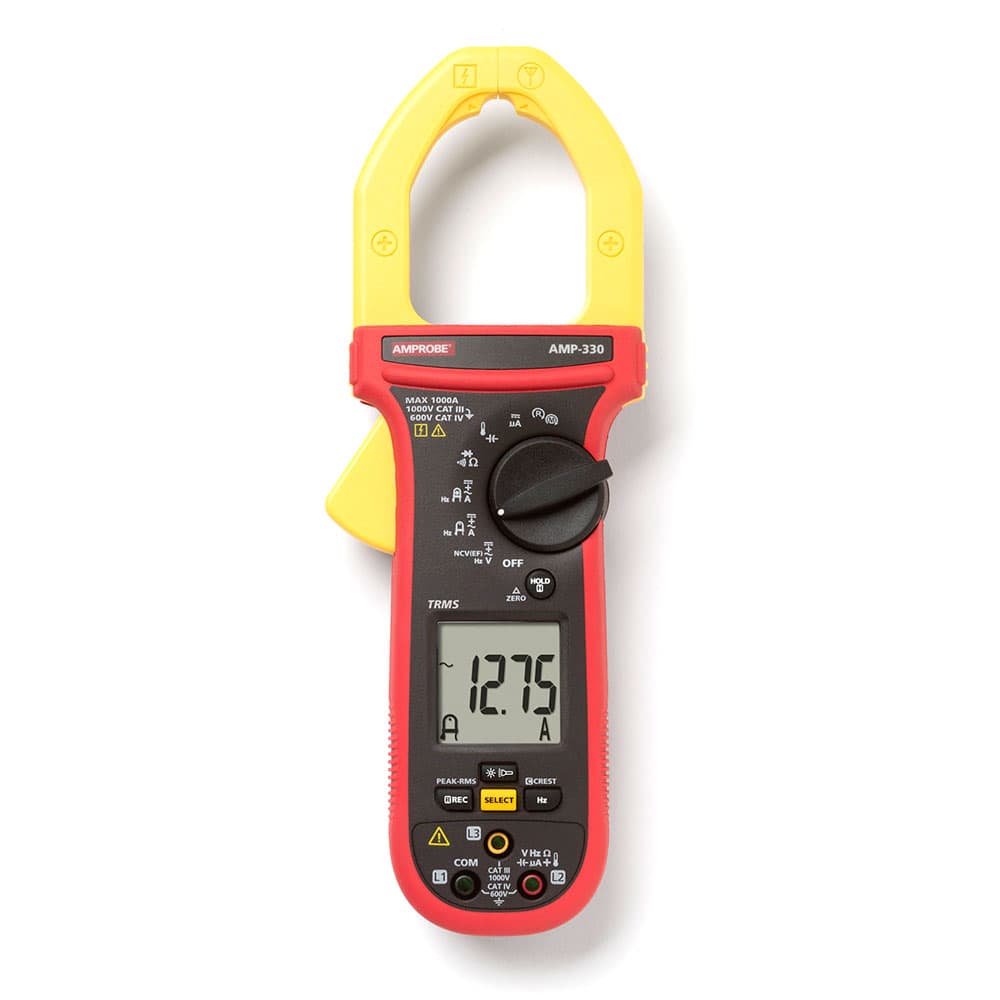 Amprobe AMP-330 1000A AC/DC True RMS Clamp Multimeter with Motor Testing - Professional Electrical Tester for HVAC, Automotive & Industrial Applications