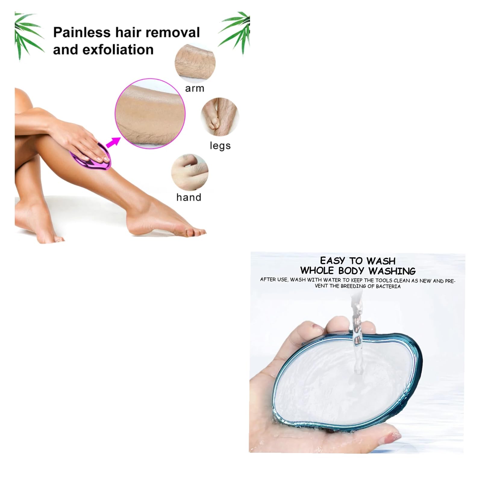 Tradehub® Crystal Hair Remover for Women & Men - Painless Hair Removal Stone, Epilator & Body Spray - Laser Smooth Skin (Multicolor) | Perfect for Smooth Legs, Underarms & Bikini Line at Home