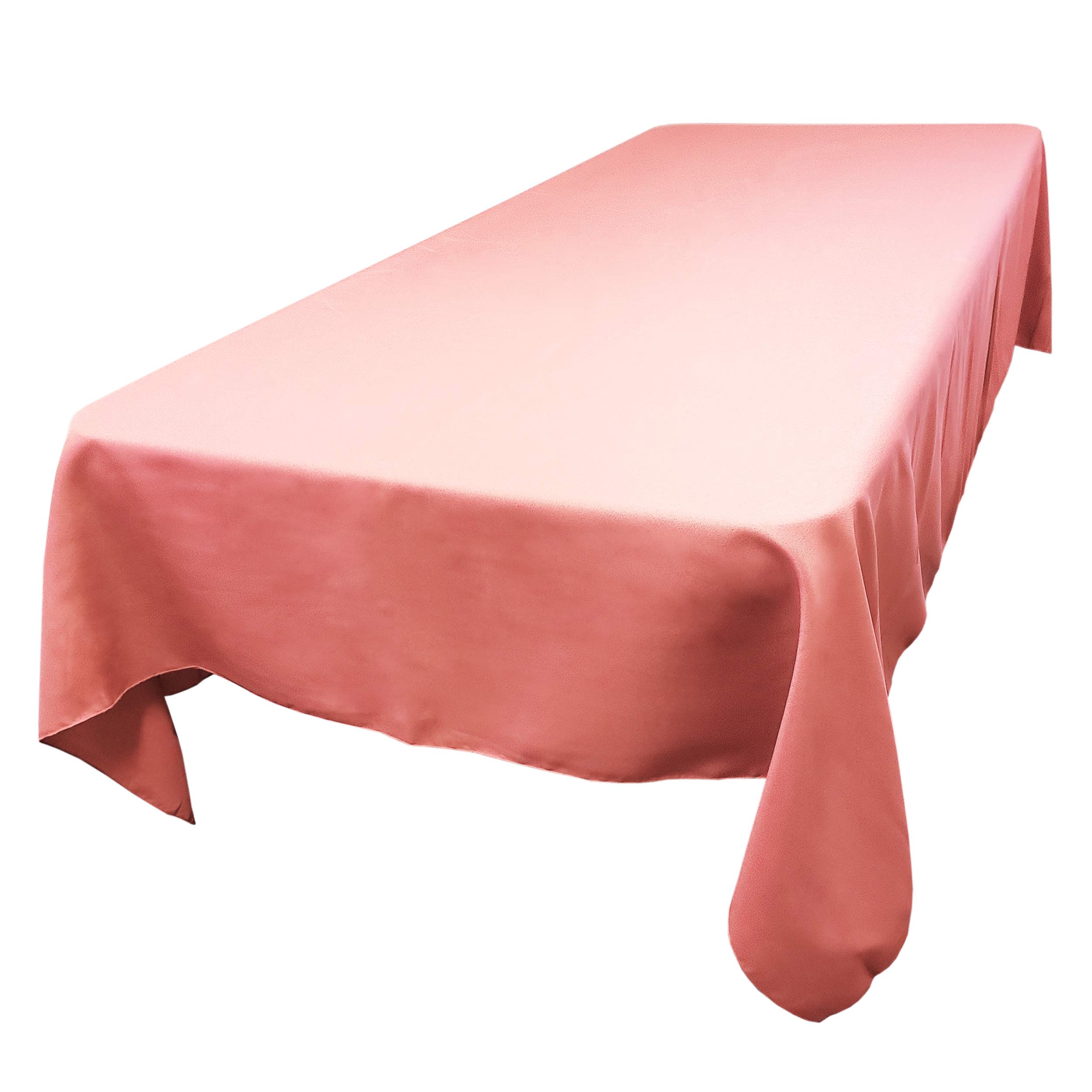 Premium Polyester Rectangle Tablecloth 60x108 Inches - Dusty Rose - Wrinkle & Stain Resistant for Dining, Parties, Weddings & Events