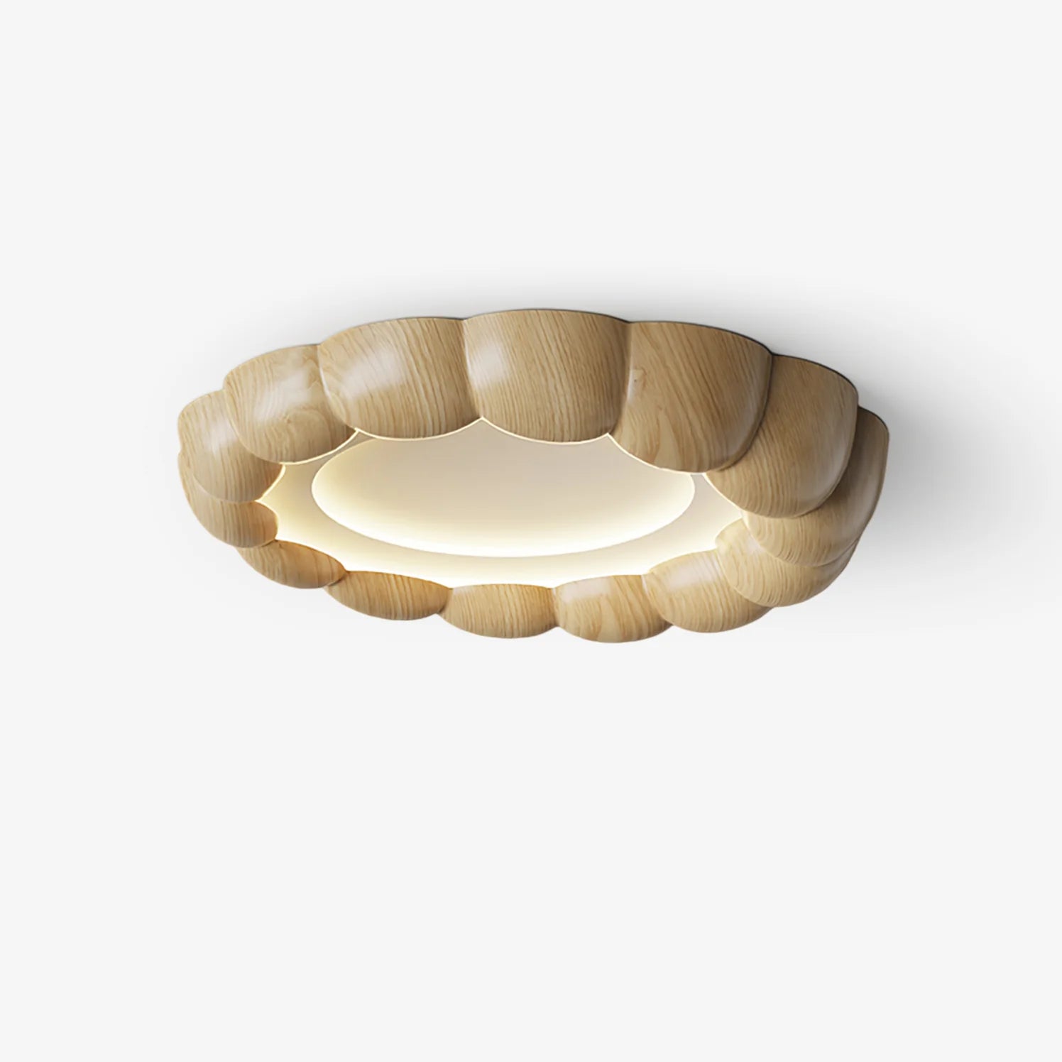 Modern Wood Ripple Ceiling Lamp - Handcrafted Natural Wood Pendant Light for Living Room, Bedroom & Dining Room - Eco-Friendly Home Decor Lighting Fixture (Perfect for Boho, Farmhouse & Scandinavian Interior Design)