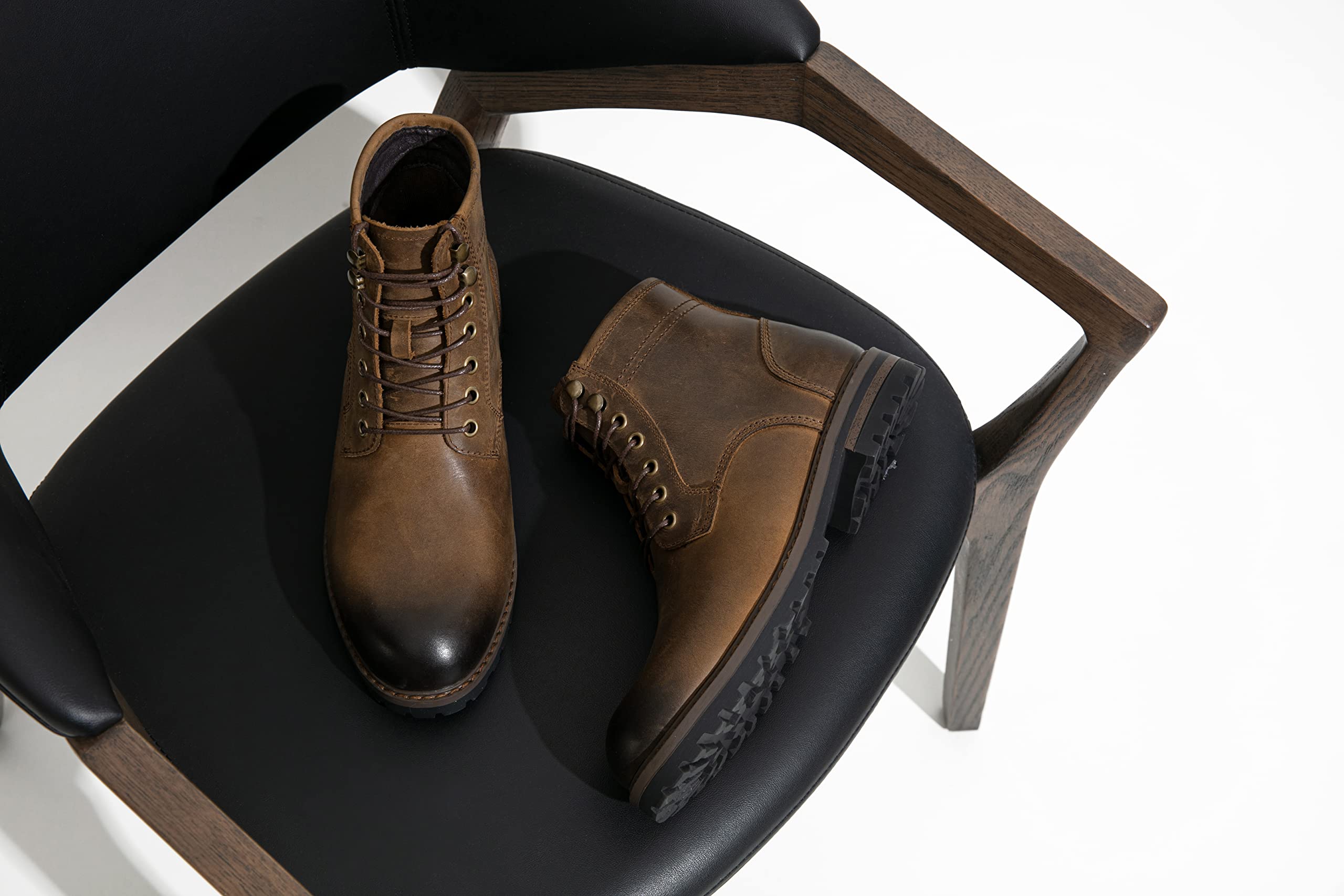 Premium Jousen Men's Chukka Boots - Genuine Leather Ankle Boots for Casual & Business Wear - Black Leather Shoes for Men (Ideal for Office, Travel & Everyday Comfort)