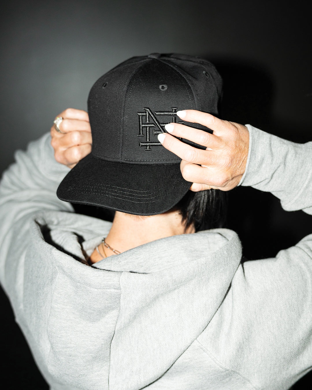 Custom Embroidered Monogram Hat - Black & Black - Personalized Baseball Cap for Men & Women - Perfect for Gifts, Sports & Outdoor Activities