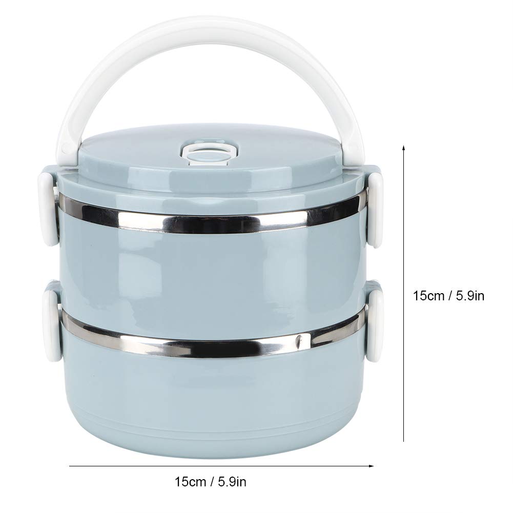 Stainless Steel Double Layer Insulated Lunch Box - Portable Thermal Food Container for Rice, Noodles & Hot Meals - Perfect for Office, School, Picnics & Travel