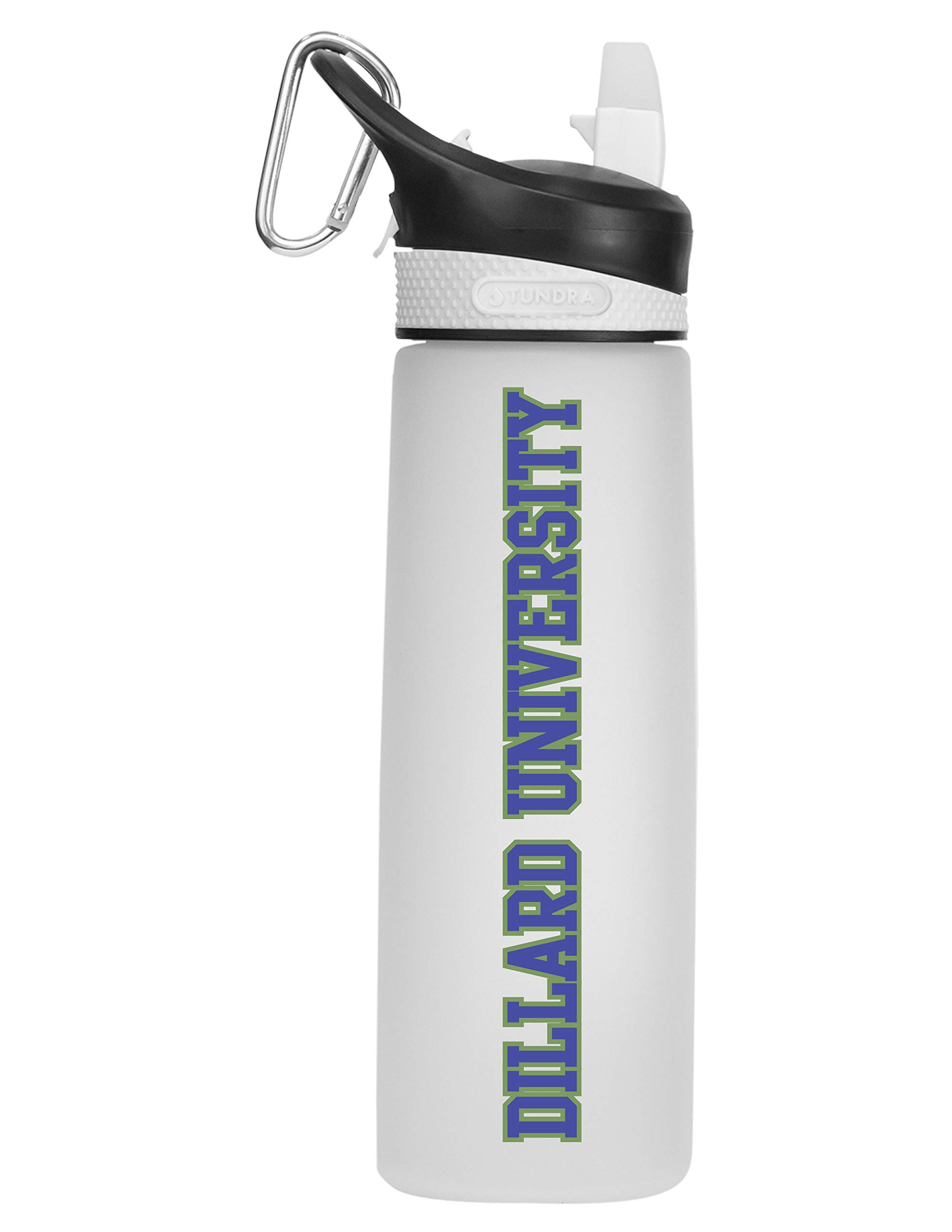 Dillard University Tritan Plastic Frosted Sport Water Bottle - BPA Free, Leak Proof, 24oz Insulated Water Bottle for Gym, Hiking & Outdoor Activities - White (Design-1)
