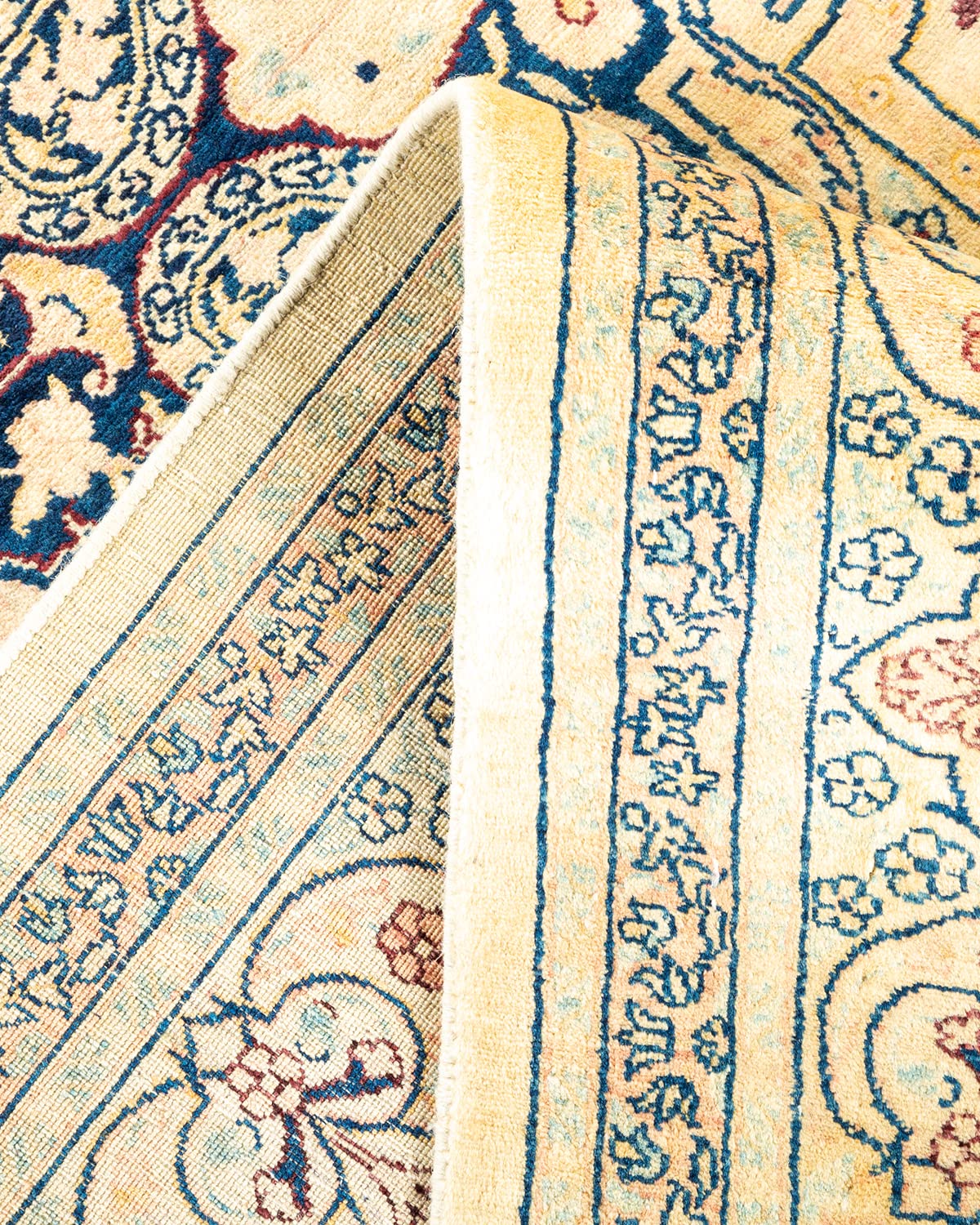 Handmade Wool Traditional Floral Mogul Ivory 6x9 Area Rug - Solo Rugs One of a Kind Hand Knotted - Perfect for Living Room, Bedroom & Home Decor