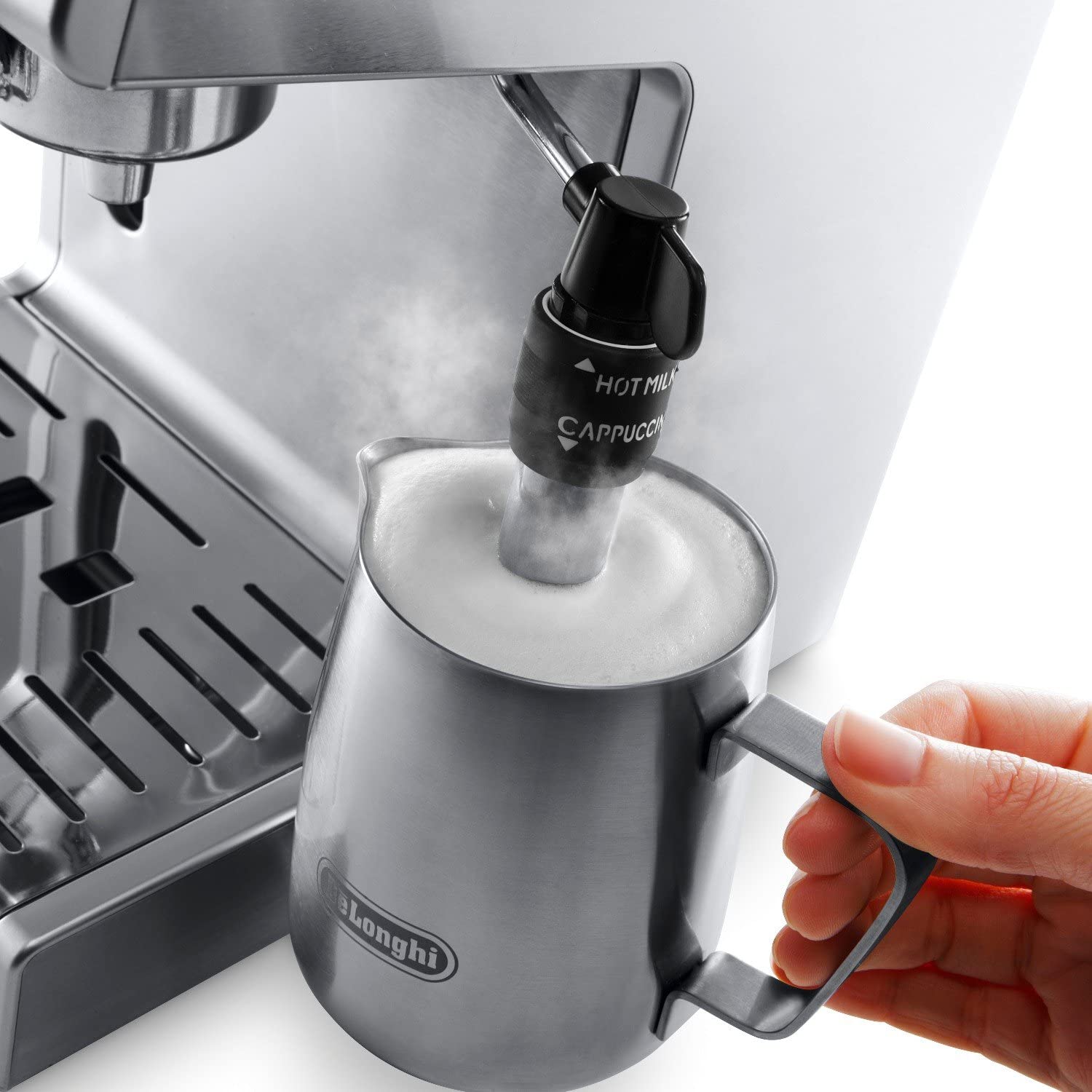 De'Longhi Premium Espresso & Cappuccino Maker with Adjustable Milk Frother - Perfect for Home Baristas & Coffee Lovers (Ideal for Breakfast, Office Use & Entertaining Guests)