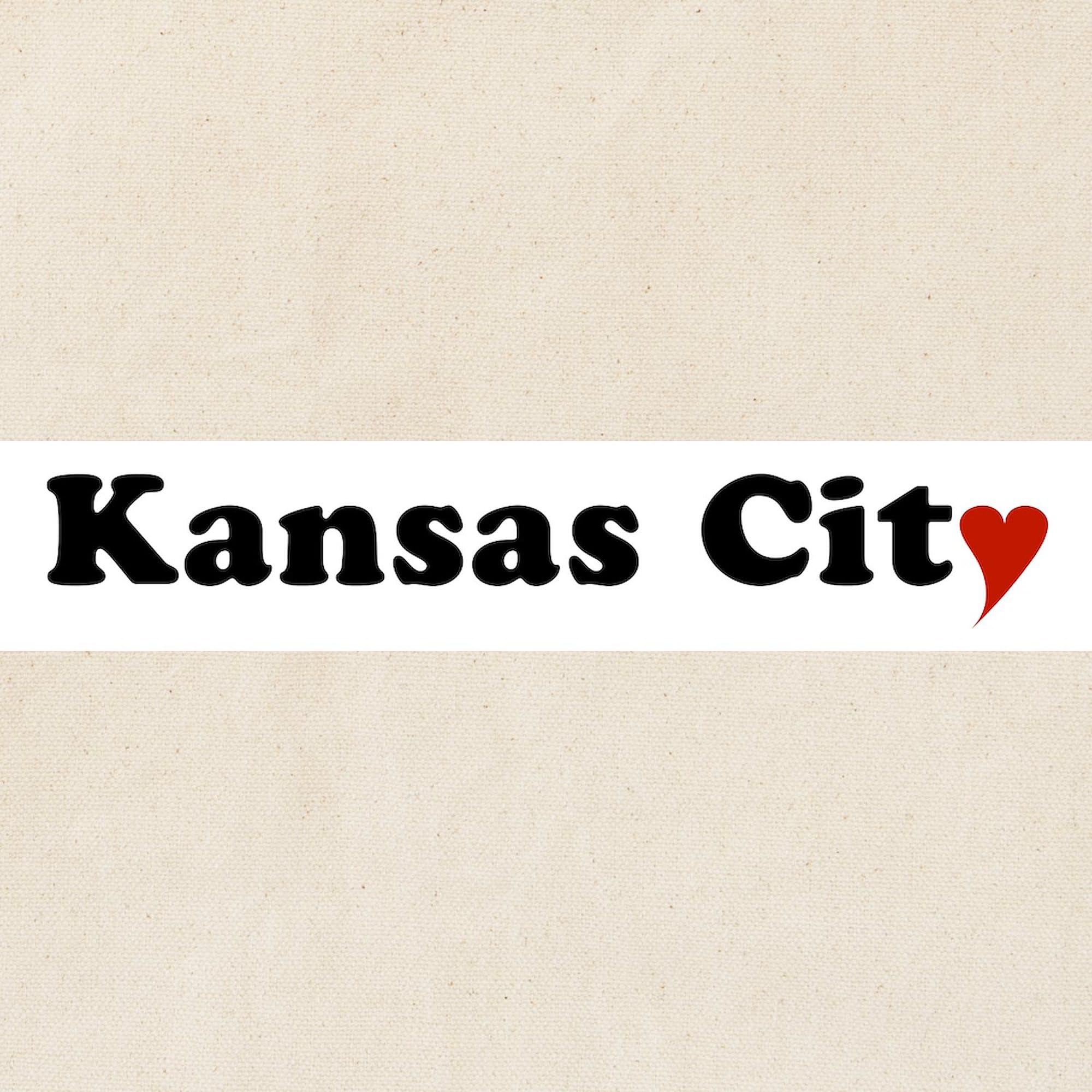Kansas City With Heart Tote Bag - Natural Canvas Reusable Shopping Bag for Groceries, Beach & Everyday Use