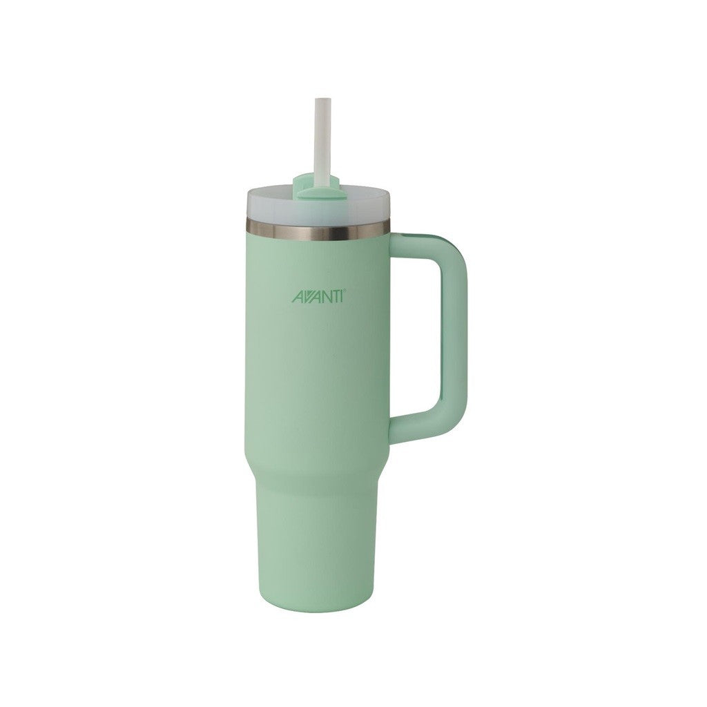 Avanti Hydroquench Water Bottle with 2 Lids - 1L Capacity, Soft Mint Color - Perfect for Gym, Hiking & Everyday Hydration