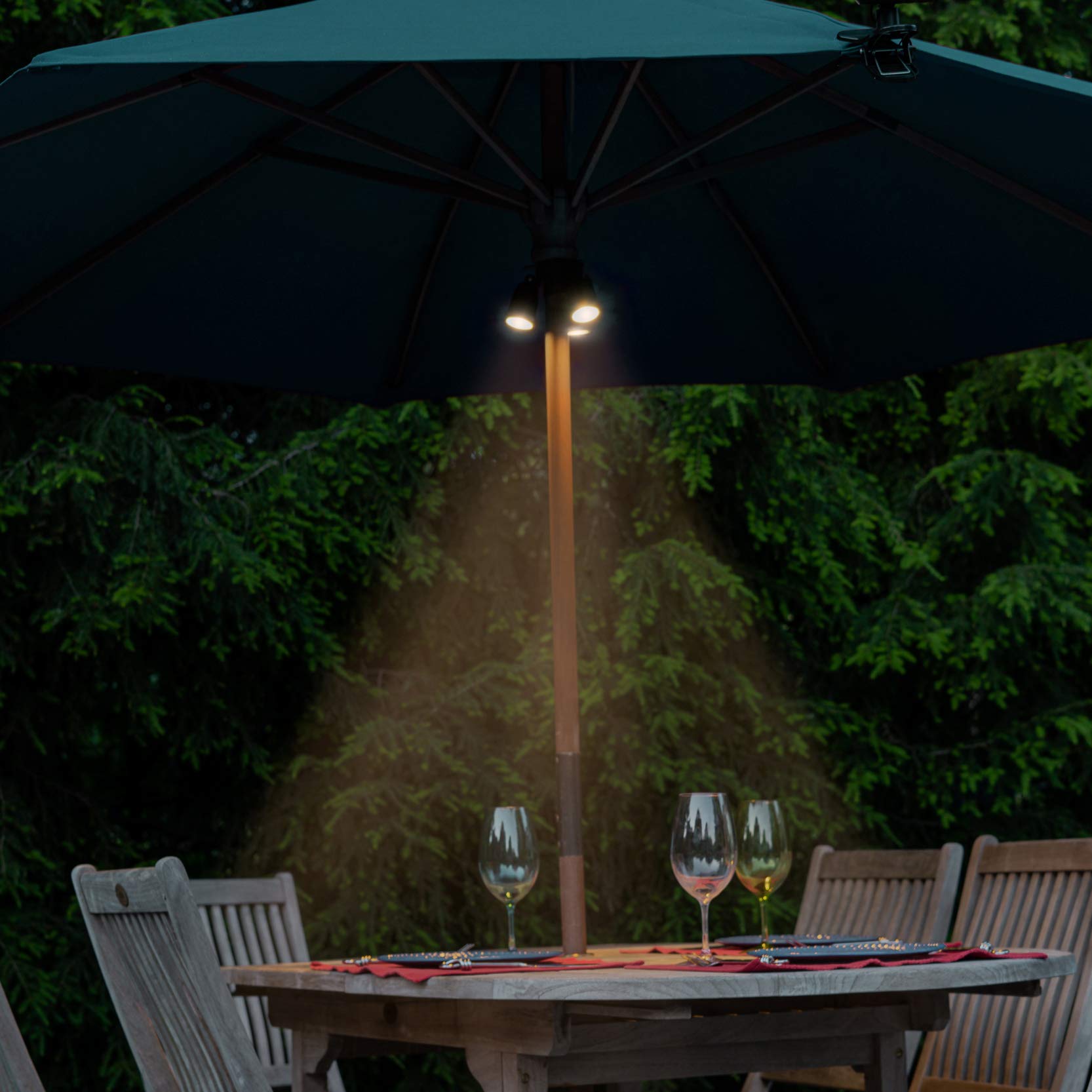 Solar-Powered LED Umbrella Light - 3 Adjustable Brightness Spotlights, Easy Install for Patio Umbrellas | Perfect for Outdoor Dining, Backyard Parties & Nighttime Relaxation