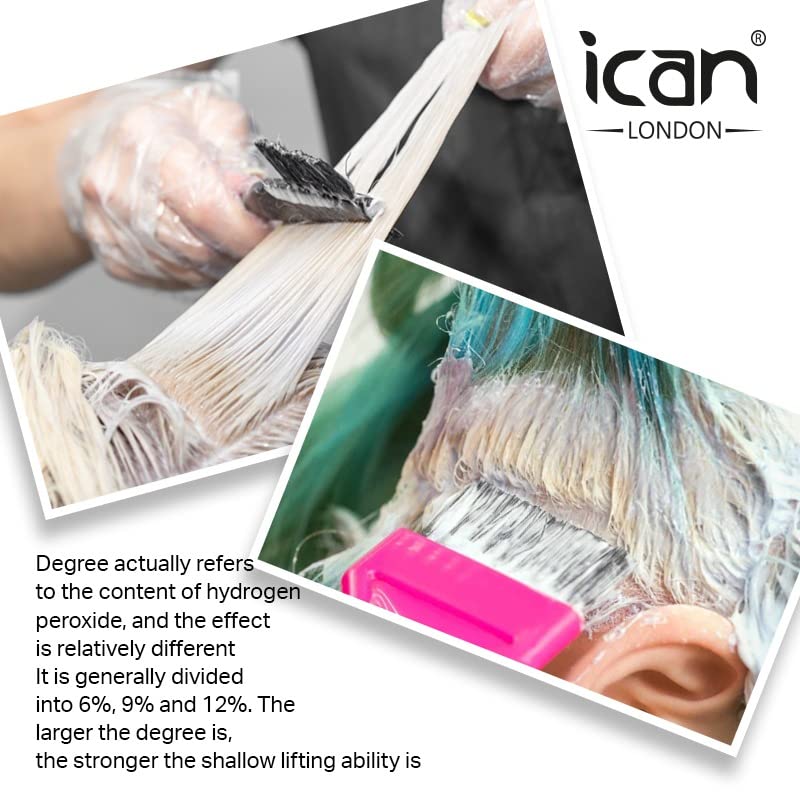 ICAN LONDON Professional 40 Volume 12% Cream Peroxide 250ml with Rapid Blue Powder Bleach 80g Kit - Hair Lightening & Bleaching Set for Salon & Home Use