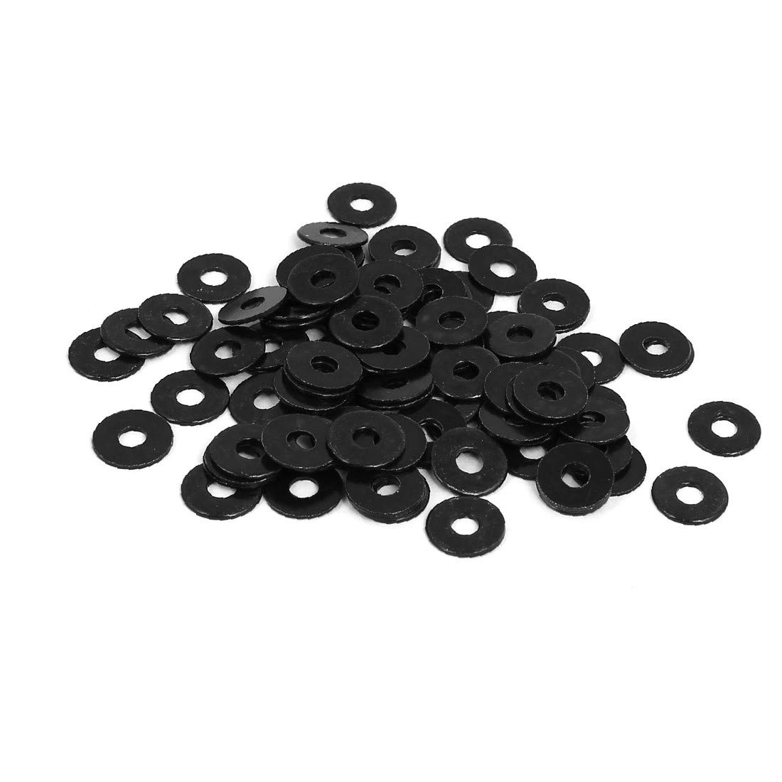 X-DREE M3 x 10mm x 1mm Black Zinc Plated Flat Washers Spacers Gaskets Fastener Kit - 100PCS - for DIY Projects, Furniture Assembly, Automotive Repair & Industrial Applications