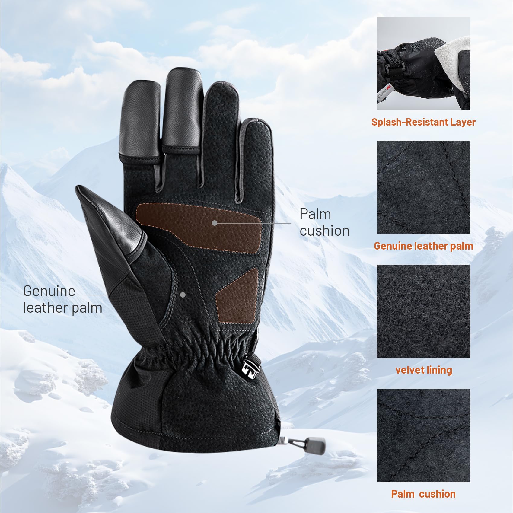 PGYTECH Rechargeable Electric Heating Gloves for Photographers, Skiing, Snowboarding - Winter Warm Gloves for Outdoor Activities, Cold Weather Gear