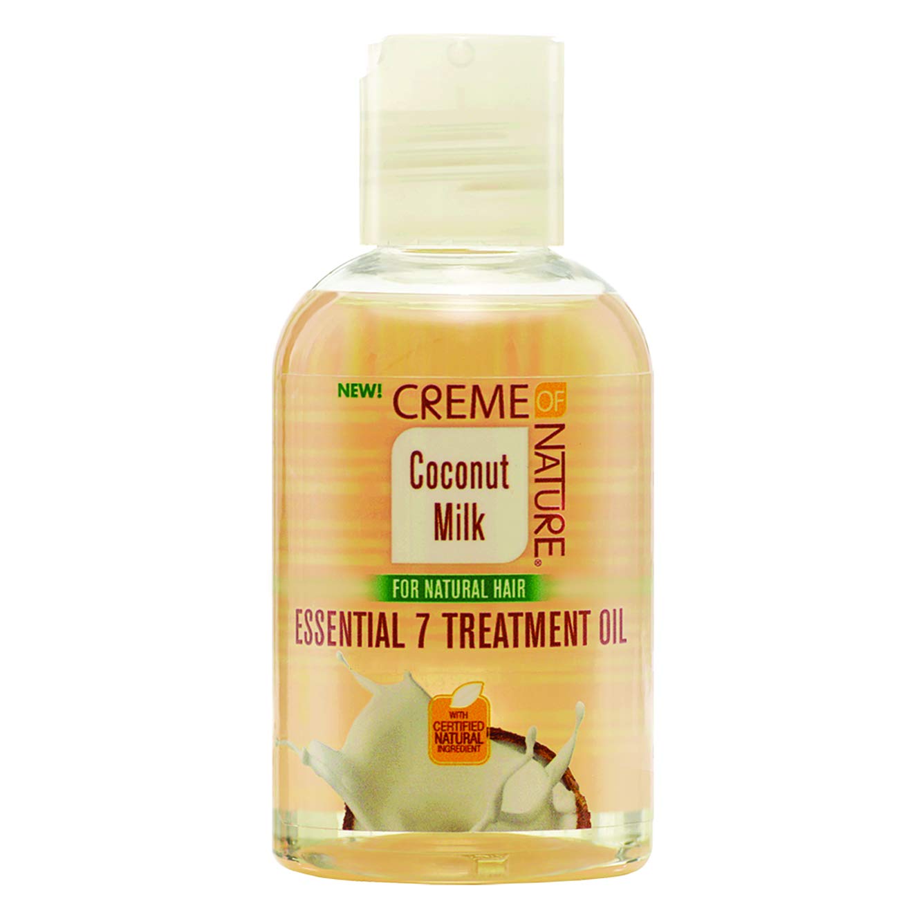 Creme of Nature Coconut Milk Essential 7 Treatment Oil - 4oz Hair Moisturizer for Dry, Damaged & Curly Hair - Deep Conditioning & Scalp Care - Pack of 1 (Use for Daily Hydration, Styling & Split End Repair)
