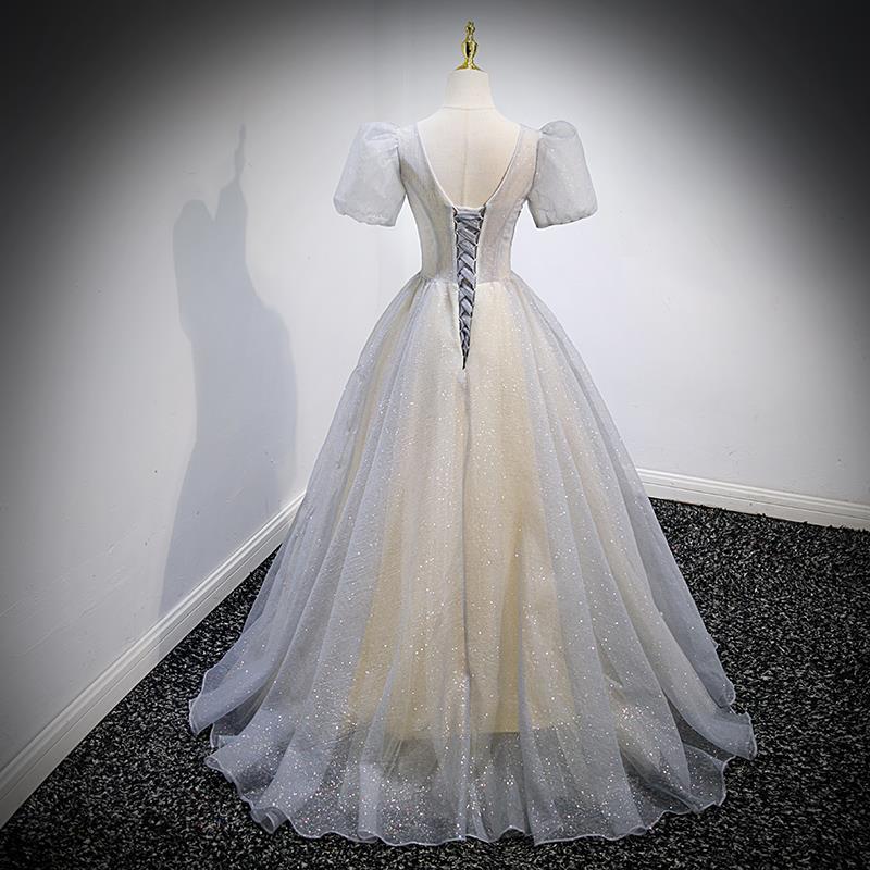 Elegant French Style A-Line Tulle Prom Dress with Sparkly Shine - Formal Evening Gown for Homecoming, Quinceañera & Special Occasions - Style 217