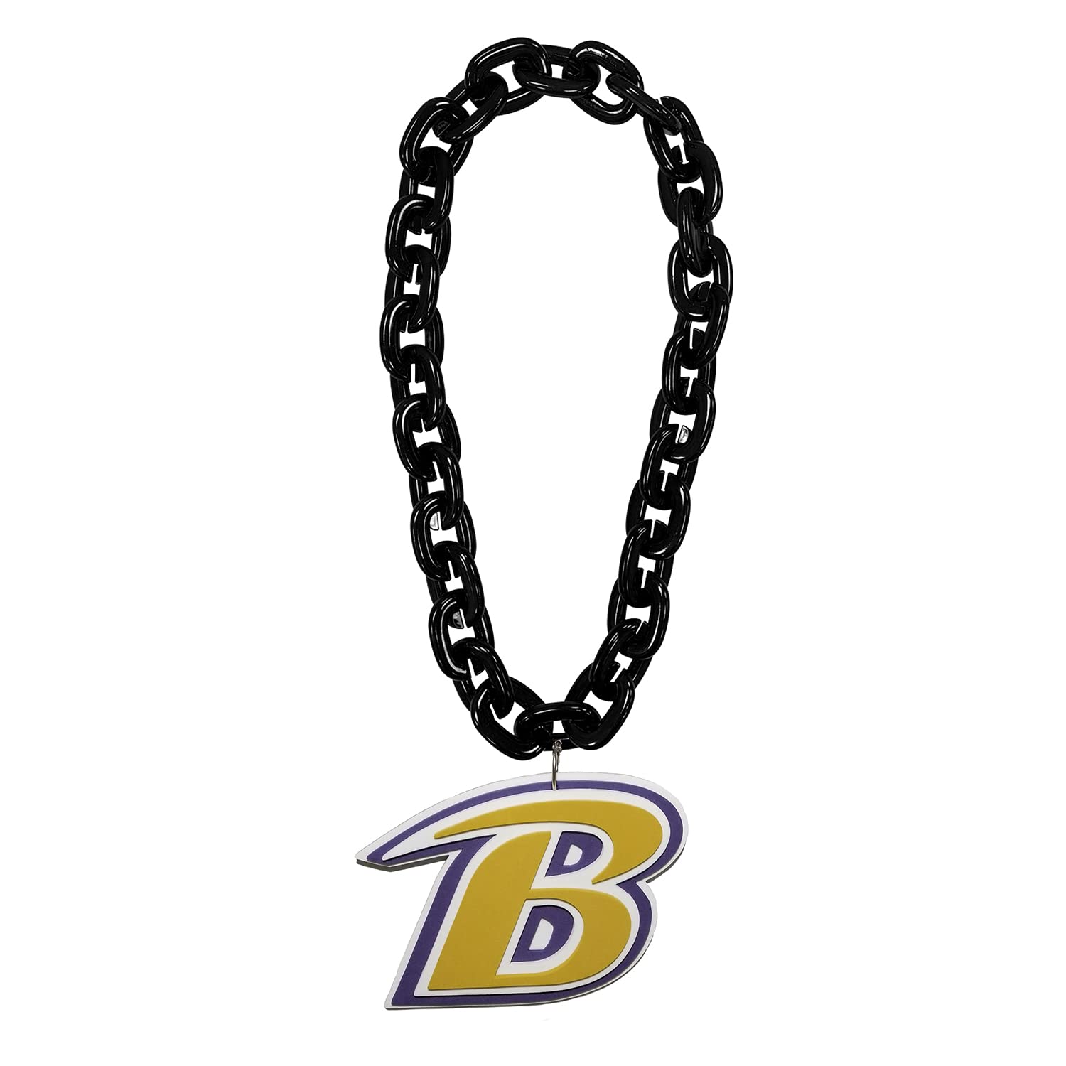 Aminco NFL Baltimore Ravens Team Fan Chain - Black | Officially Licensed Football Jewelry for Men & Women | Perfect for Game Day, Tailgating & Super Bowl Parties