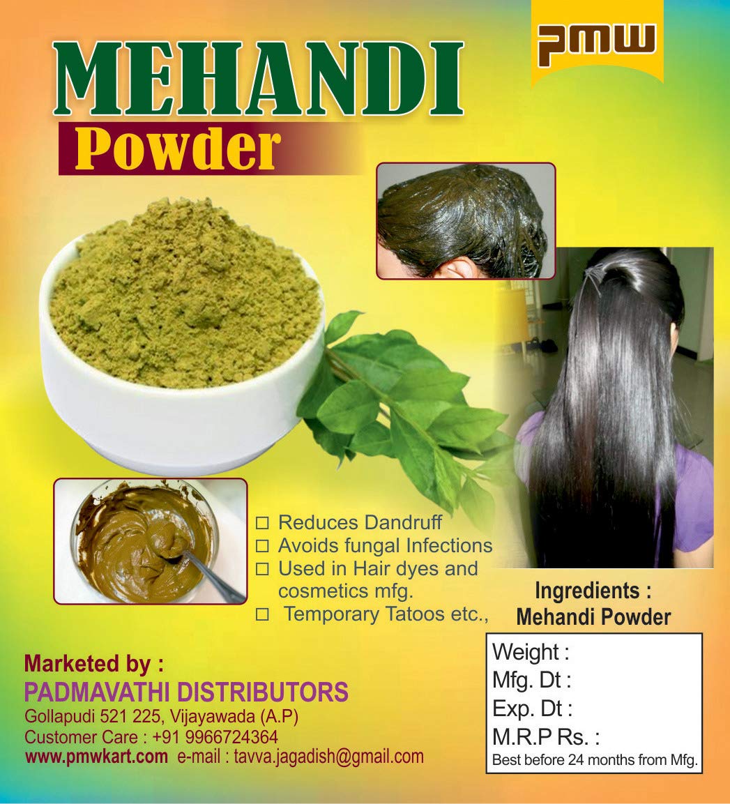 Pmw Natural Mehandi Powder - 100% Pure Henna Powder (Gorintaku) for Skin & Hair - 500g Loose Pack - Safe for Tattoos, Hair Dye & Body Art