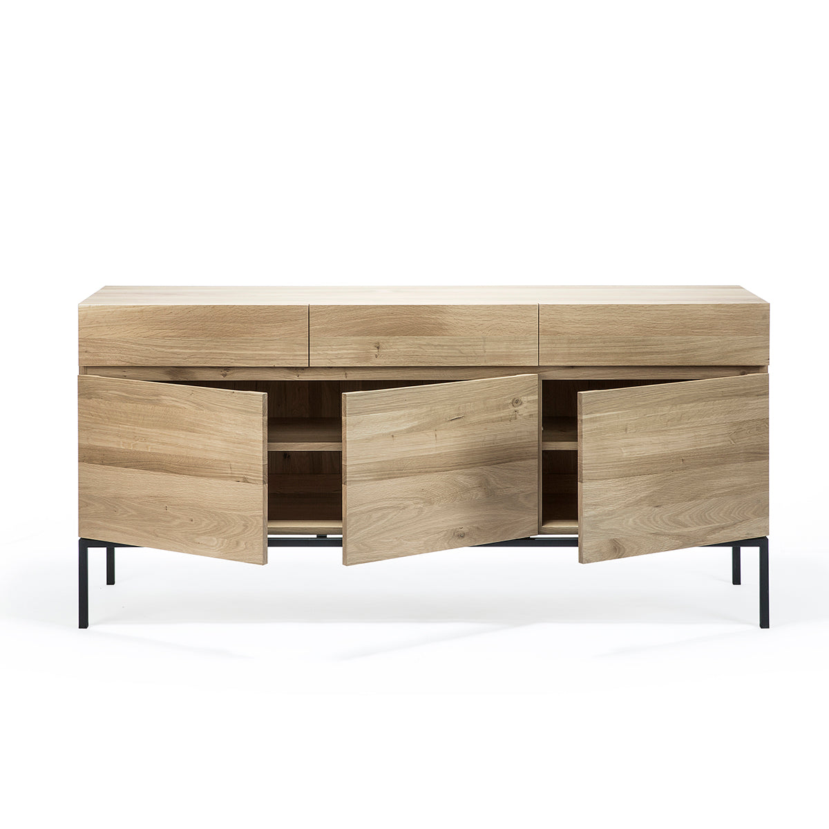 Ligna 3 Door Sideboard - Modern Wood Buffet Cabinet with Storage for Dining Room, Living Room & Entryway | Perfect for Home Decor & Organization