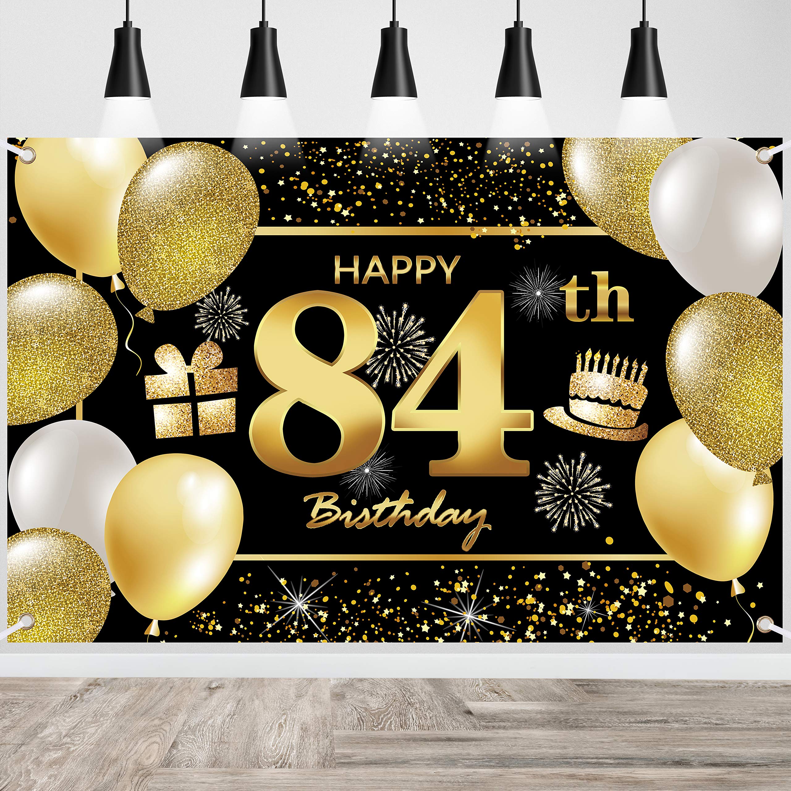 84th Happy Birthday Banner - Premium Birthday Decorations for Men, Party Supplies & Backdrop - Perfect for Milestone Celebrations, Photo Booths & Themed Parties