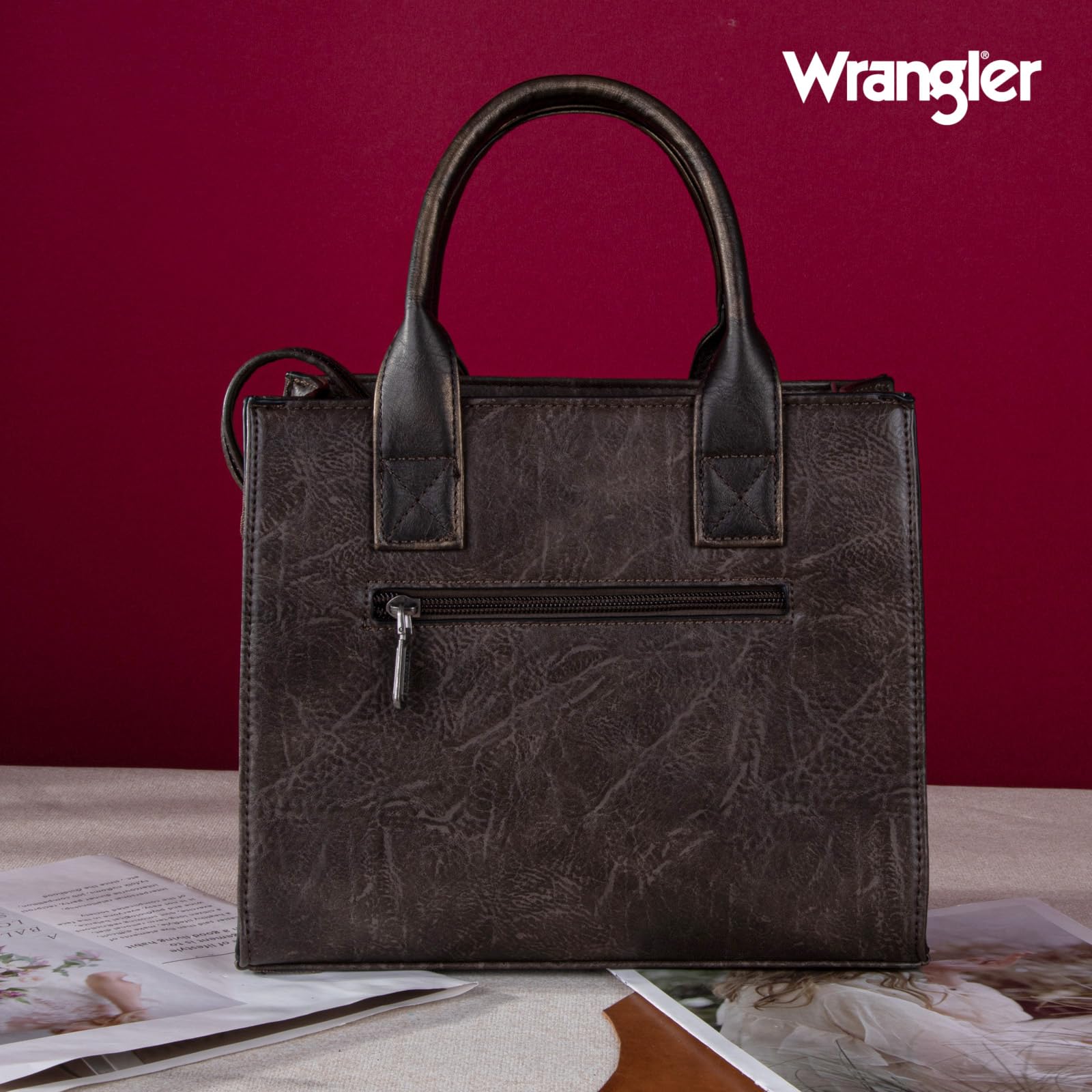 Wrangler Women's Tote Bag with Adjustable Strap - Stylish Top Handle Handbag & Purse for Work, Travel & Daily Use