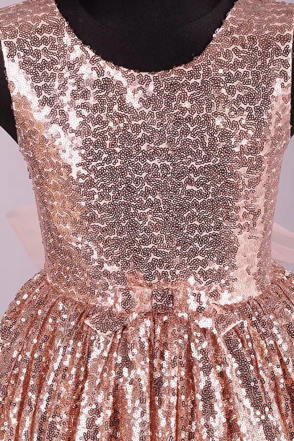 Sparkly Sequin Flower Girl Dresses with Jewel Neckline & Lace-Up Back - Elegant A-Line First Communion & Pageant Gowns with Ribbon Bows (2025 Collection) | Perfect for Weddings, Baptisms & Special Occasions