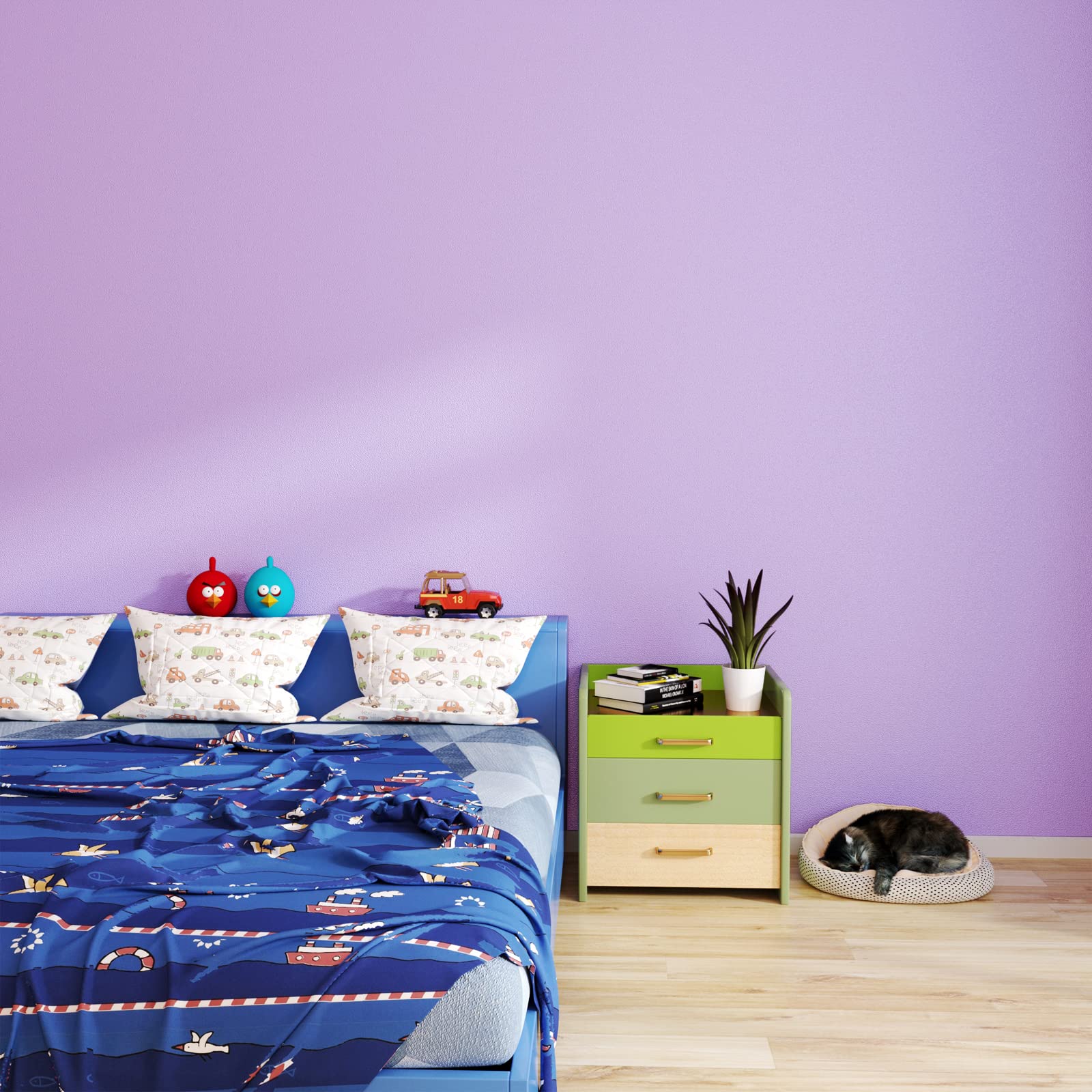 YENHOME Purple Contact Paper - Self-Adhesive Removable Wallpaper for Walls, Cabinets & Bulletin Boards | Matte Finish Peel & Stick Wall Covering (17.7