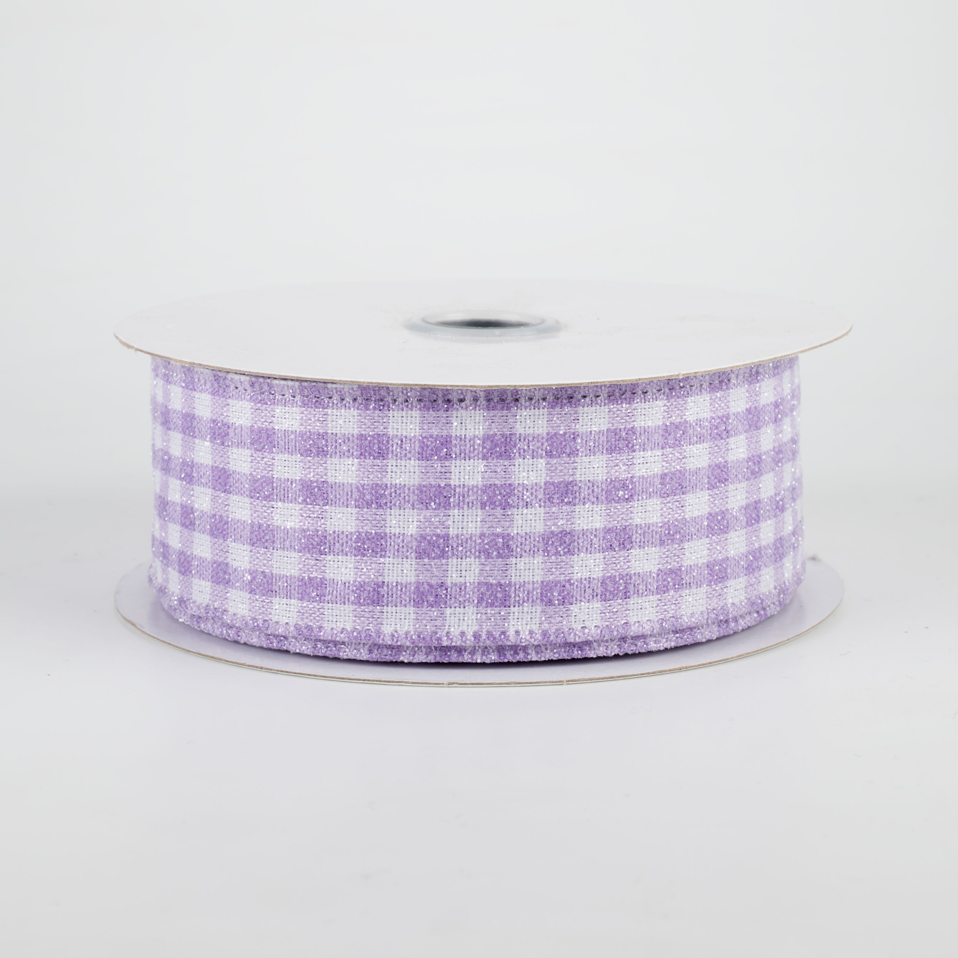 1.5 Inch Glitter Woven Gingham Check Ribbon - Lavender Color (10 Yards) for Gift Wrapping, DIY Crafts, Scrapbooking, and Party Decorations