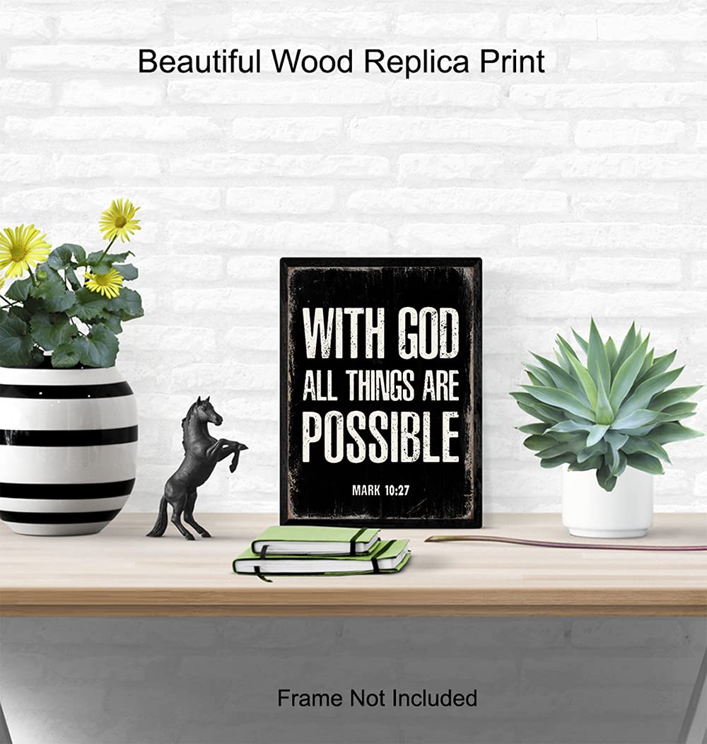 Inspirational Bible Verse Wall Art - Religious Decor for Home & Office