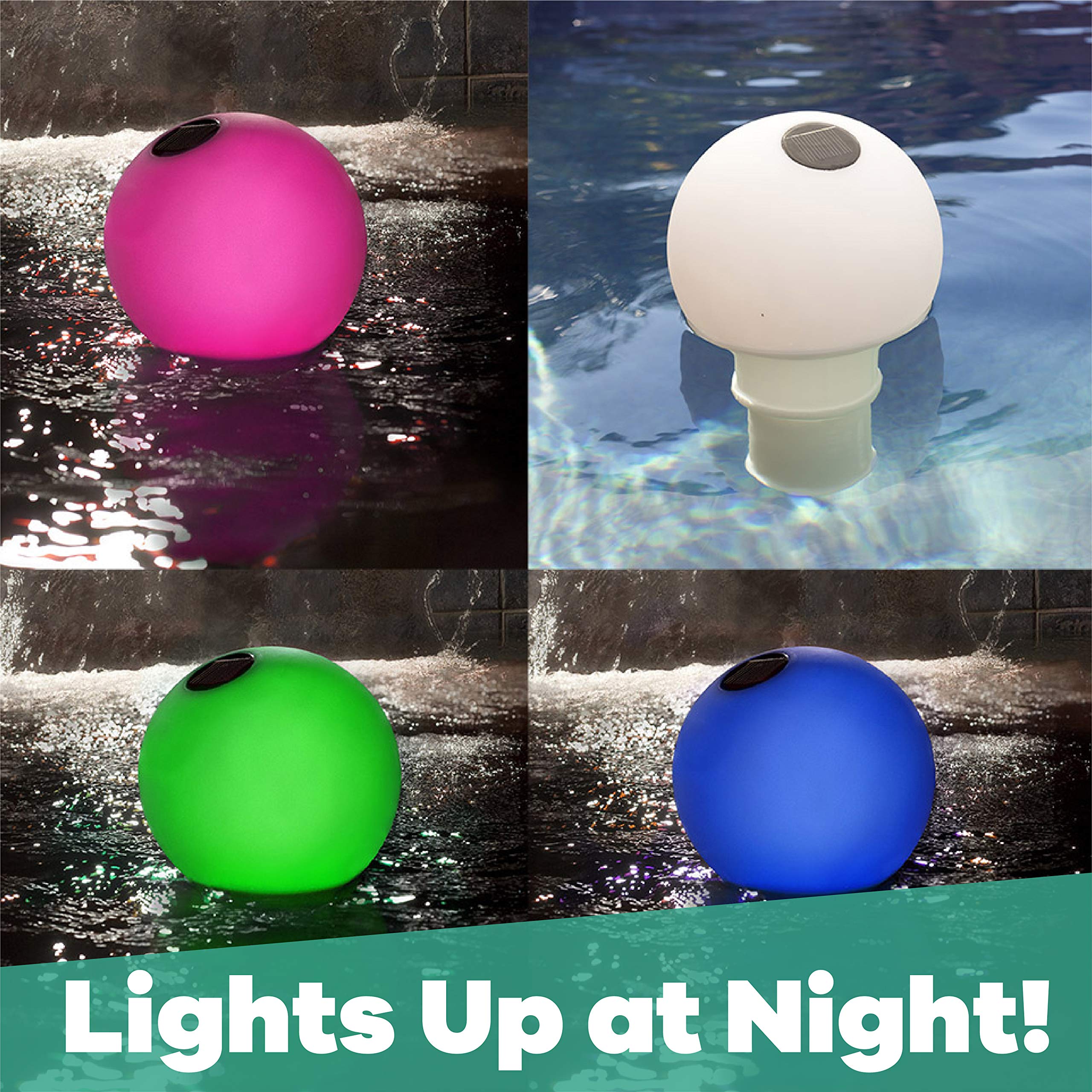 Solar-Powered Pool Chlorinator with LED Lights - 3