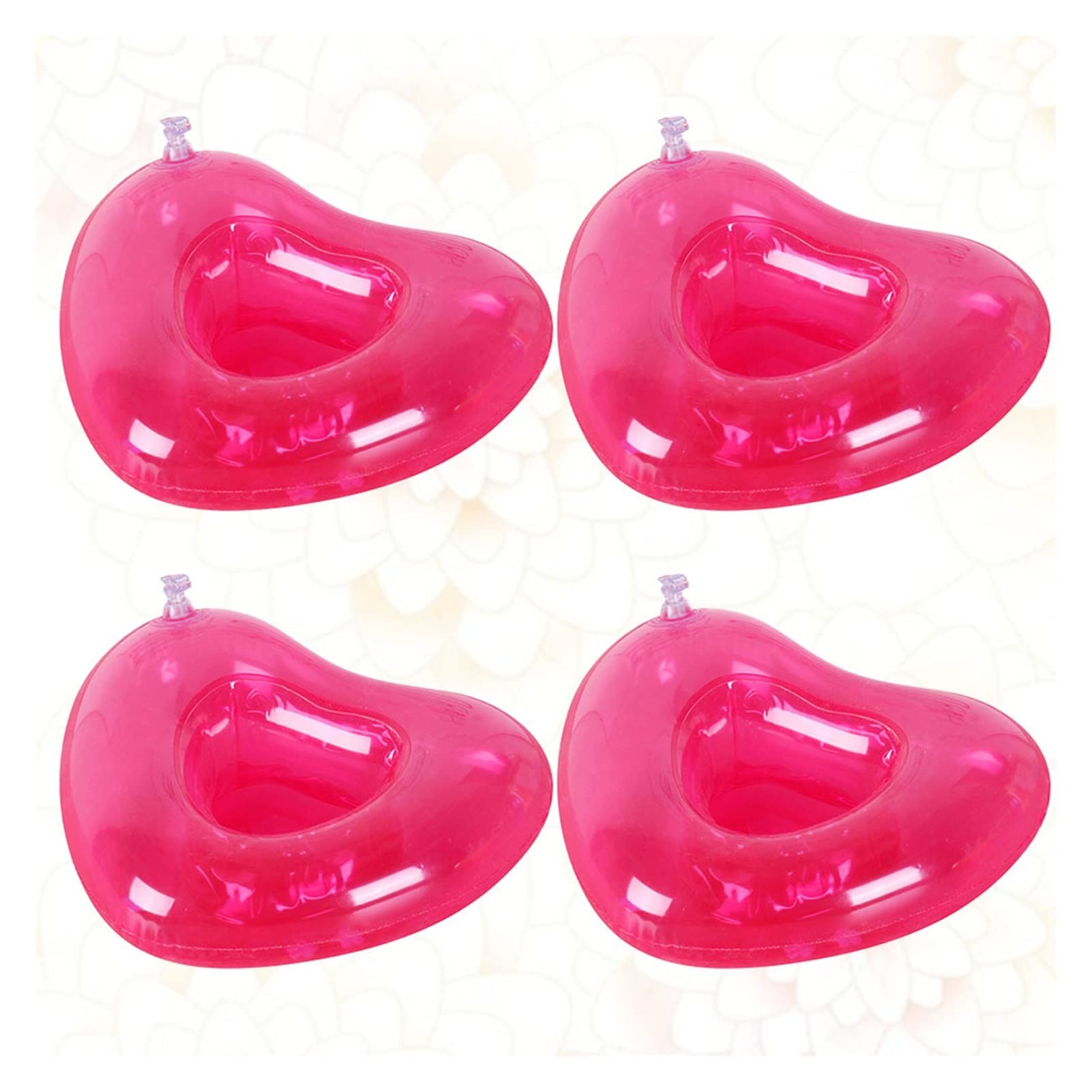 GAzOOaRt 4PCS Inflatable Pool Floating Drink Holders - Waterproof PVC Cup Tray for Swimming Pool, Beach & Boat Parties - Pink Color - Perfect for Poolside Relaxation, Summer Cocktails & Outdoor Gatherings