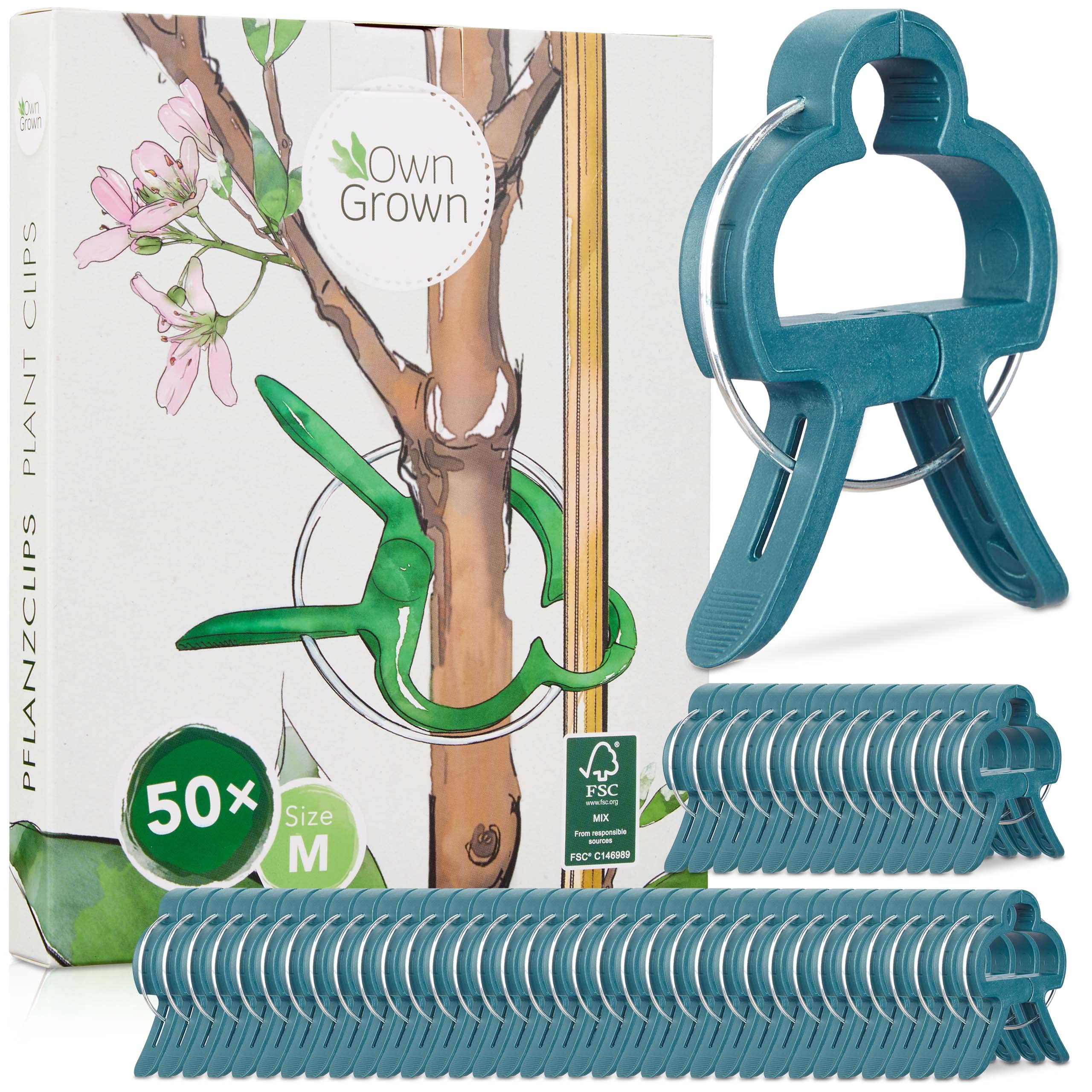 50 Pack Medium Plant Support Clips - Heavy Duty Garden Clips for Climbing Plants, Vines & Flowers - Adjustable Plant Ties for Tomato, Cucumber, Rose Plants - Perfect for Indoor/Outdoor Gardening & Greenhouse Use