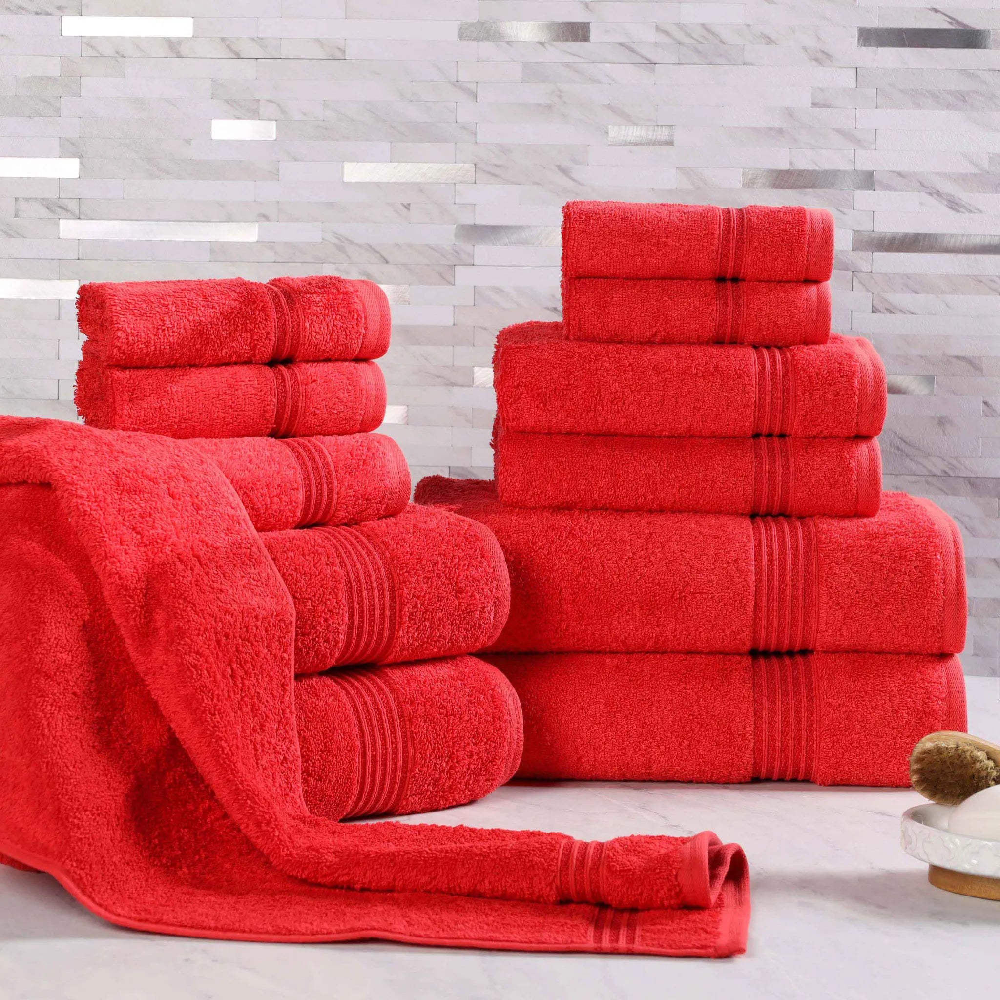 Premium 12-Piece Egyptian Cotton Towel Set - Ultra Soft, Highly Absorbent Bath & Beach Towels for Luxury Spa, Hotel, and Home Use
