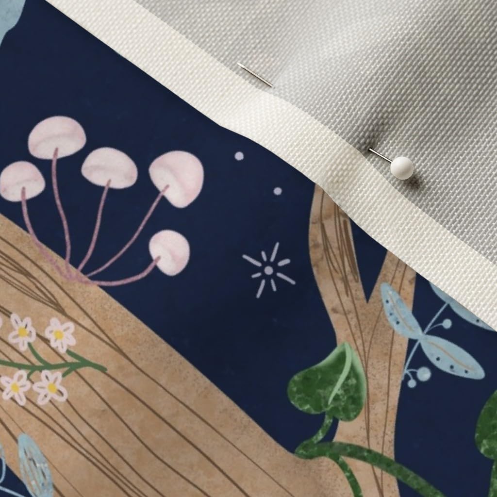 Fairy Forest Nature Woodland Printed Velvet Fabric - Spoonflower Upholstery & Apparel Material for Home Decor, DIY Crafts, and Fantasy-Themed Projects (Fat Quarter)