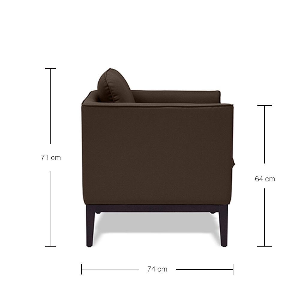 Fontana Armchair - Modern Accent Chair for Living Room, Bedroom & Office - Stylish Upholstered Lounge Chair with Wooden Legs - Perfect for Relaxing, Reading & Decor
