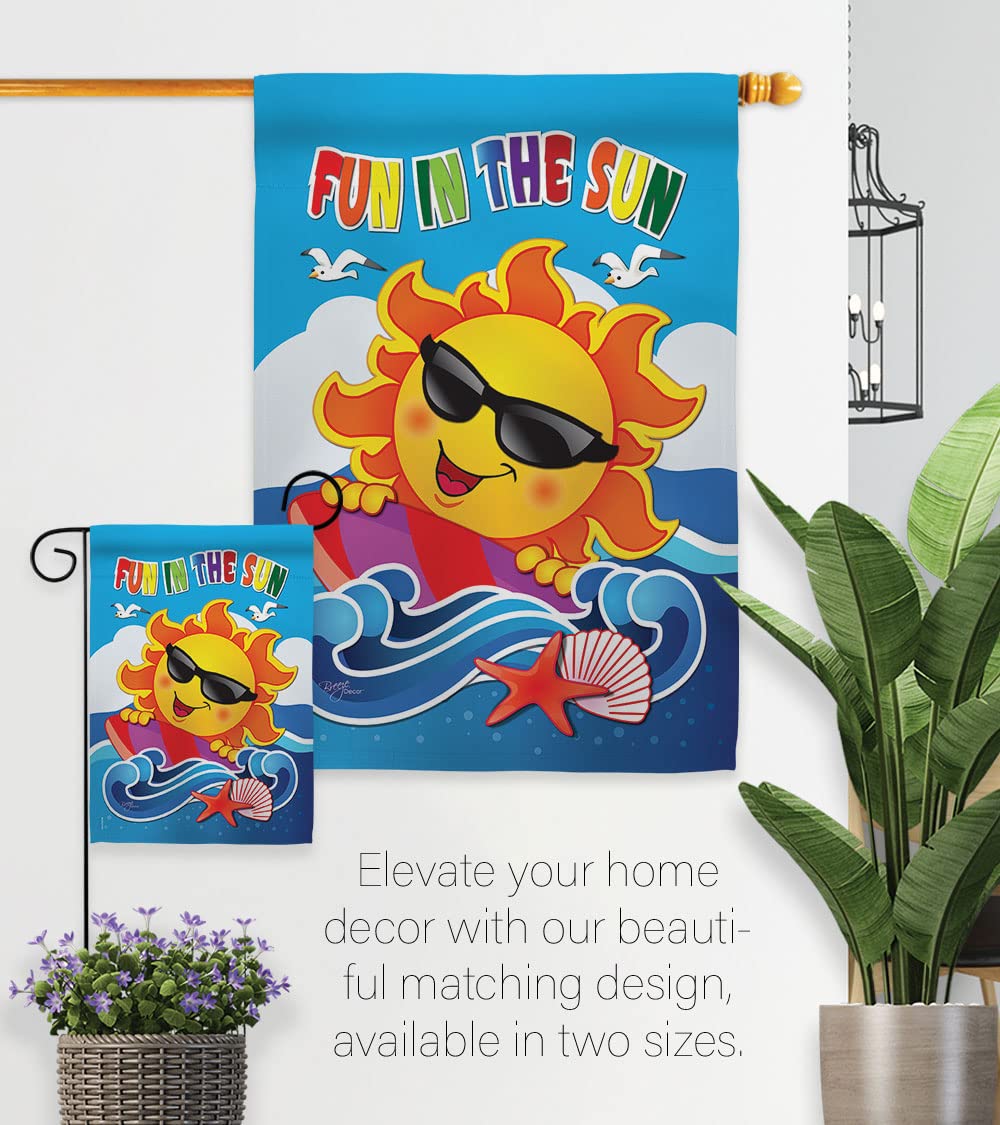 Breeze Decor Fun in The Sun Vertical Garden Flag 13x18.5in - Perfect for Summer Patio Decor