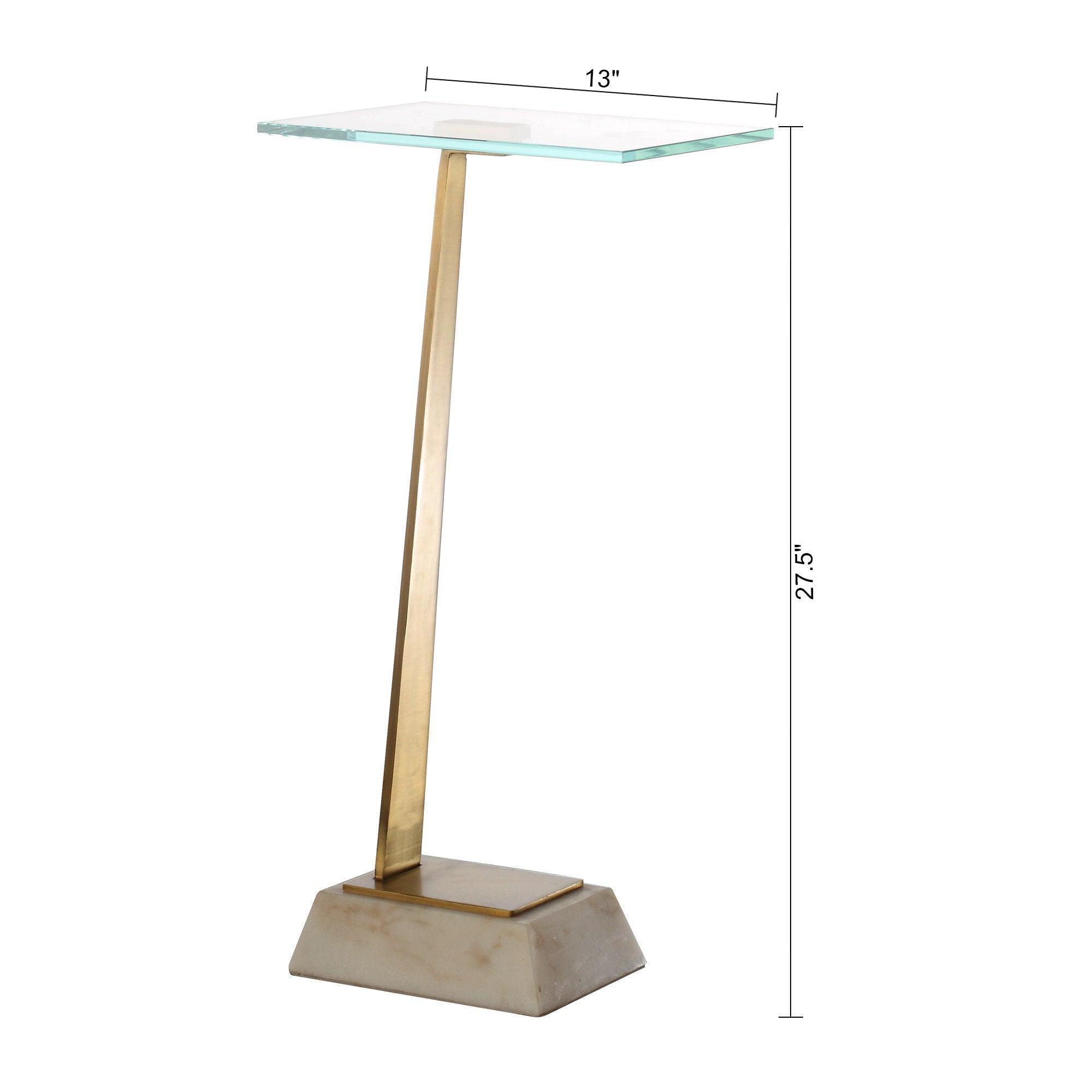 Golden Square Side Table with Marble Base - Modern End Table for Living Room, Bedroom & Office - Stylish Accent Table for Home Decor