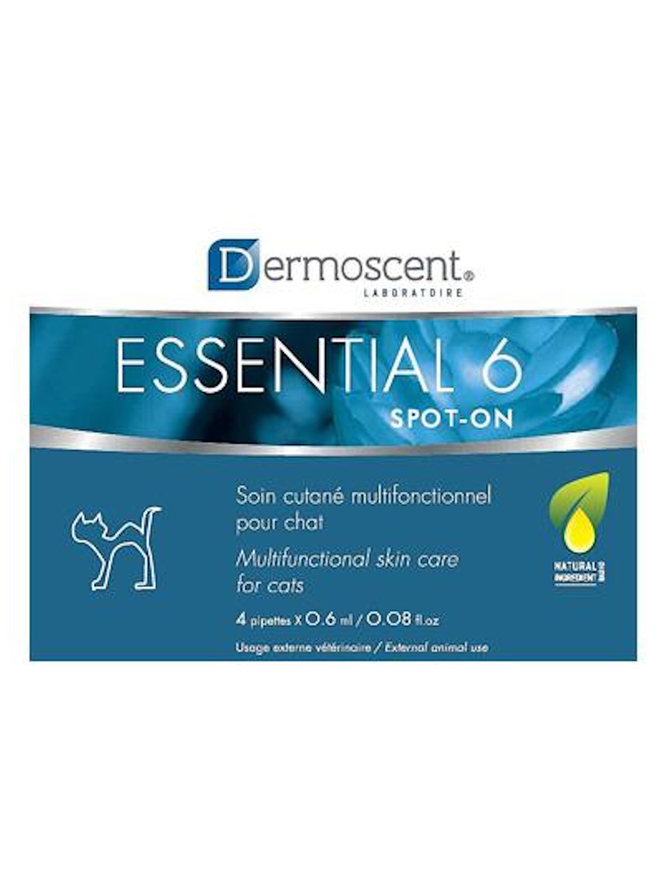 Dermoscent Essential 6 Spot On for Cats - Flea & Tick Treatment, Skin & Coat Care - Waterproof Cat Flea Drops for Indoor & Outdoor Cats - Use Before Grooming or Outdoor Adventures