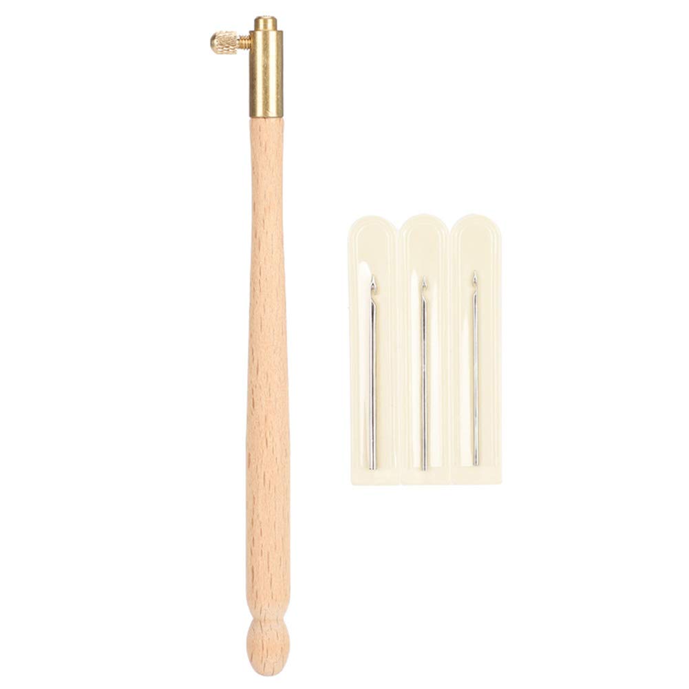 Premium Wooden Handle Embroidery Crochet Hooks Set with 3 Needles & French Tambour Hooks - Professional Sequin Beading Crochet Tools for Sewing, Embroidery, and DIY Craft Projects - Perfect for Lace Making, Beadwork, and Handmade Jewelry Creation