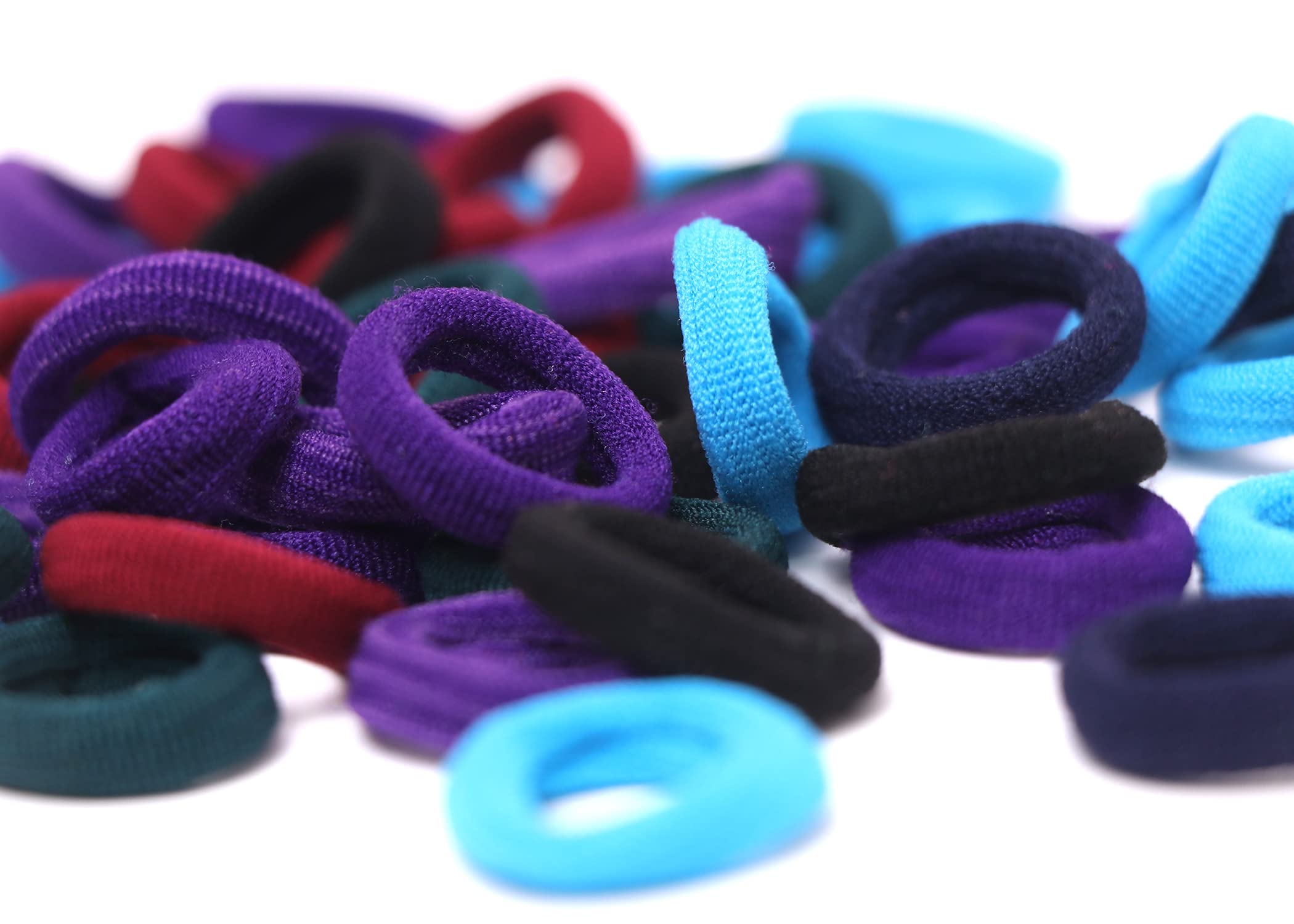 Honbon Cotton Elastic Hair Bands for Women & Girls - 48 Pack Multi-Color Hair Ties, No-Slip Hair Rubber Bands for Ponytails, Braids & Everyday Styling