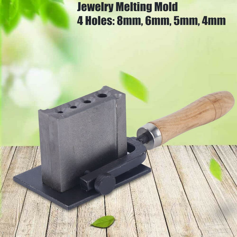 Reversible Cast Iron Melting Mold for Gold, Silver, Copper & Metals - Round Ingot Mold for Refining & Casting - Perfect for Jewelry Making, Metalworking & DIY Projects