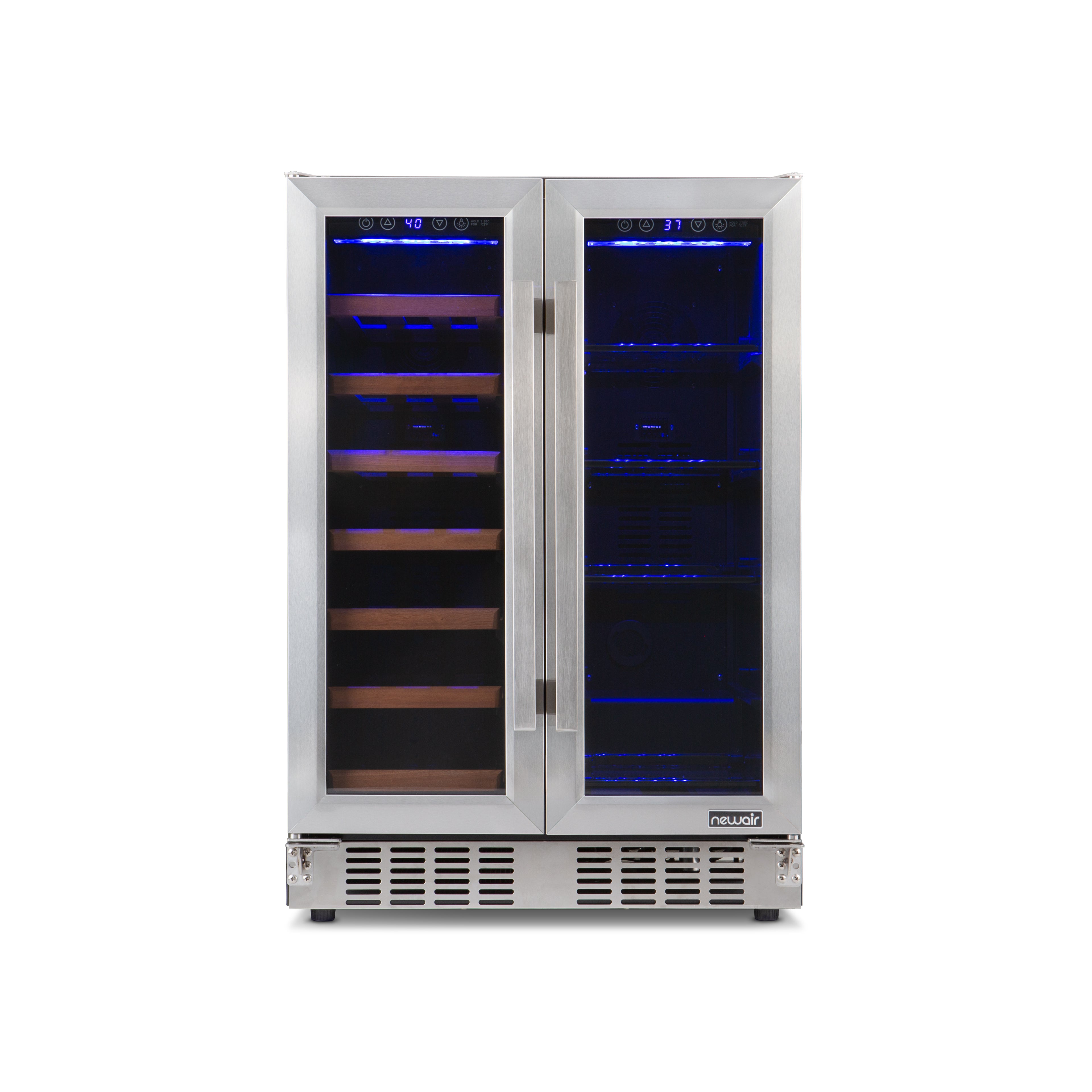Newair® 24 Inch Dual Zone Wine and Beverage Cooler with French Doors - Perfect for Home Bars, Restaurants, and Wine Cellars