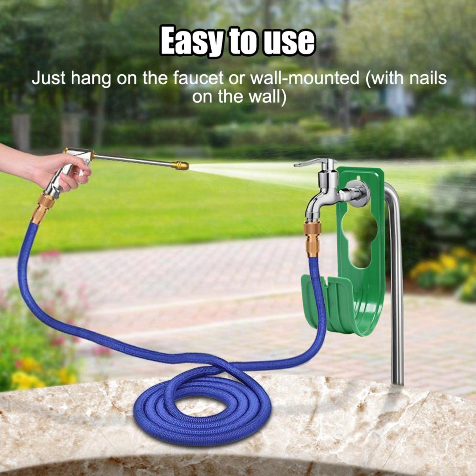 2 Pack Garden Hose Holder Wall Mount - Heavy Duty Hose Hanger for Outdoor Watering, Storage Hook and Reel Organizer - Perfect for Garage, Yard, and Garden Hose Pipe Management