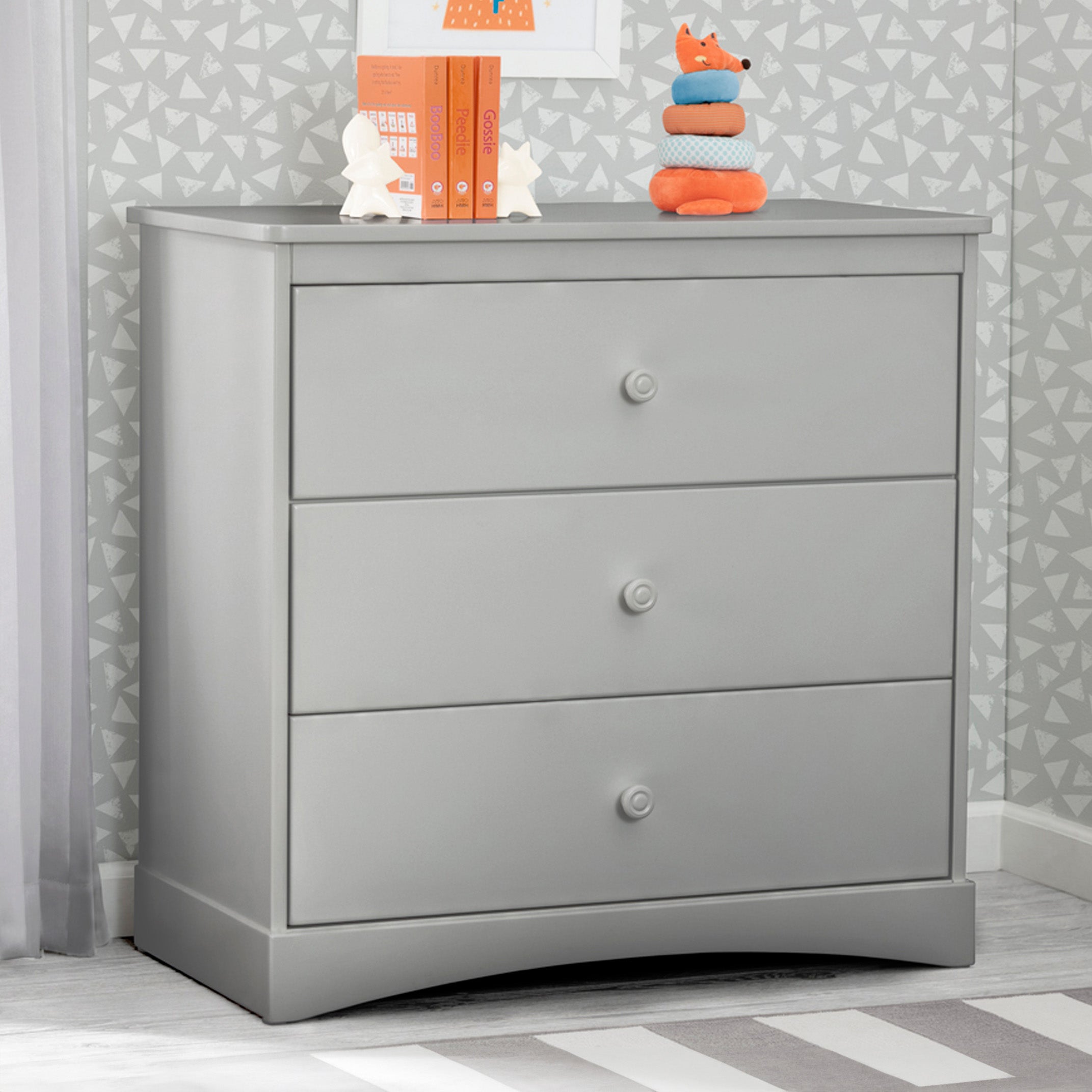 Sutton 3 Drawer Dresser with Changing Top & Interlocking Drawers - Nursery Baby Changing Table & Bedroom Storage Solution