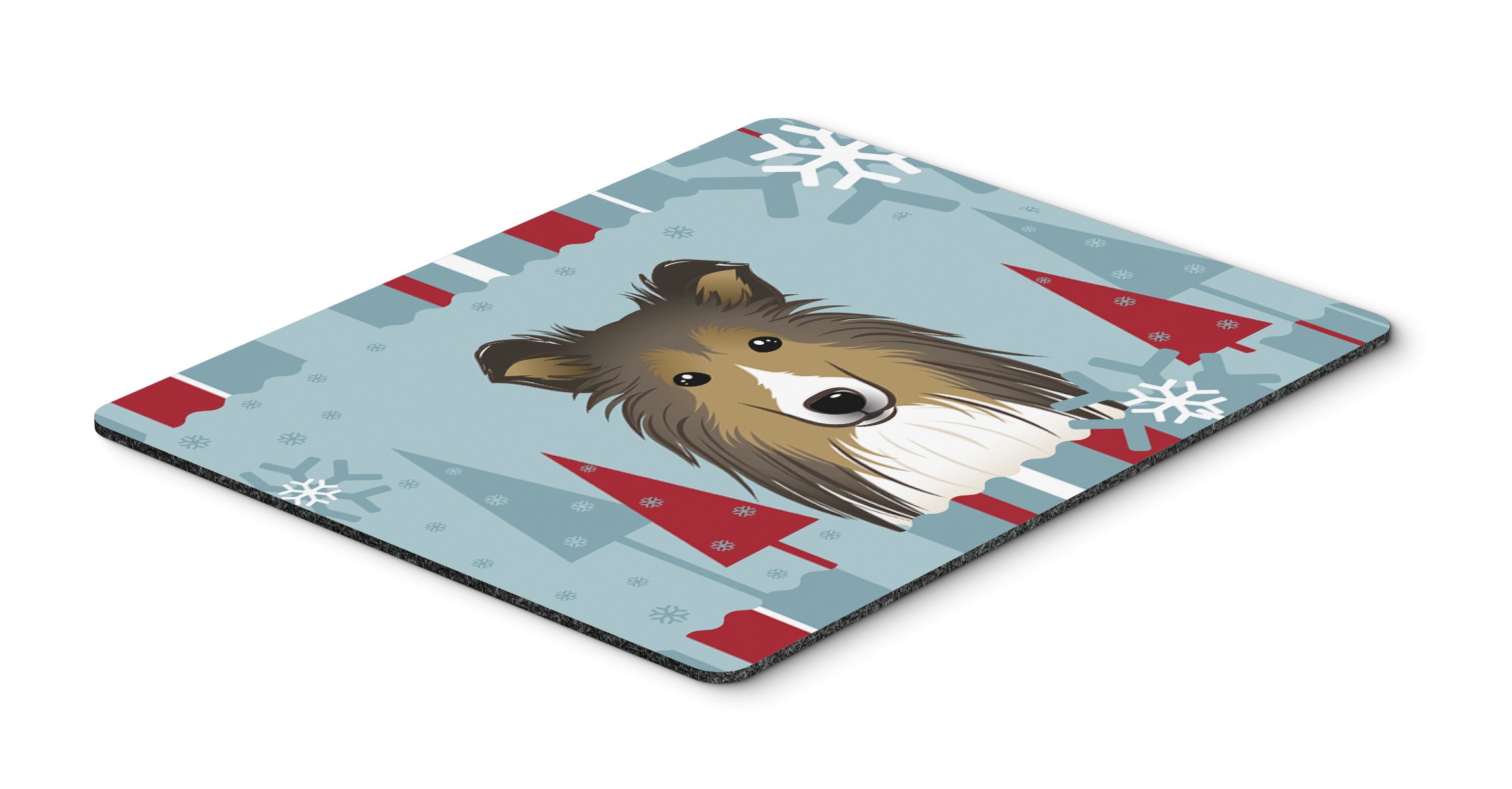 Caroline's Treasures BB1738MP Holiday Sheltie Mouse Pad - Large Washable Non-Slip Desk Mat for Home Office, Gaming & Computer Use | Christmas Decor & Winter Gift Idea