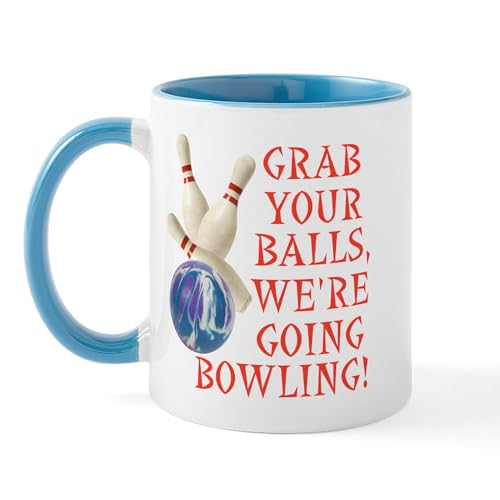 White/Blue Inside - Grab Your Balls Bowling Mug