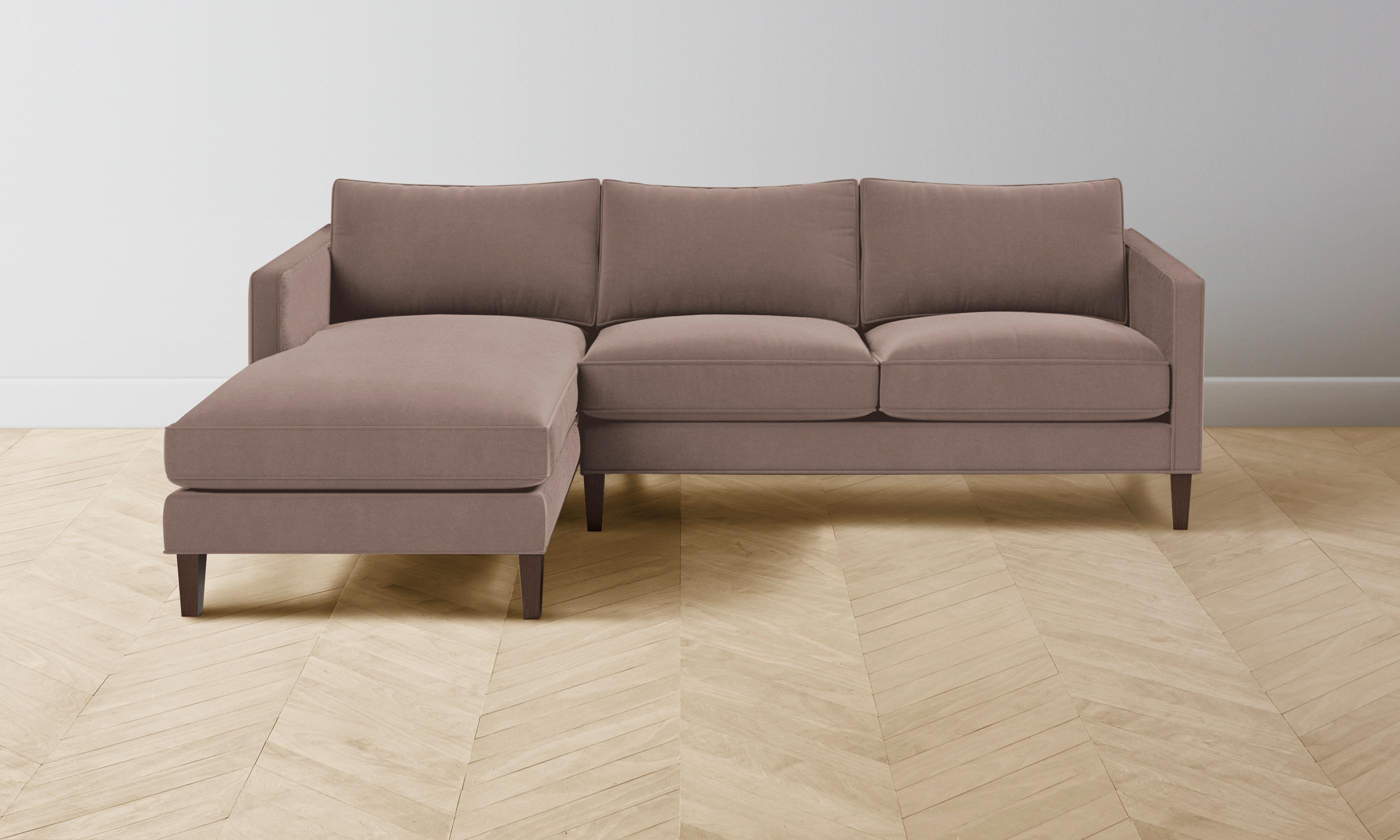 Crosby Sectional Sofa with Mohair Upholstery in Peony Pink - Perfect for Living Room, Lounge, and Cozy Home Decor