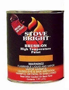 High-Temp 1200°F Brush-On Paint - 1 Pint Charcoal Black for Grills, Stoves, Exhaust Pipes & Metal Surfaces